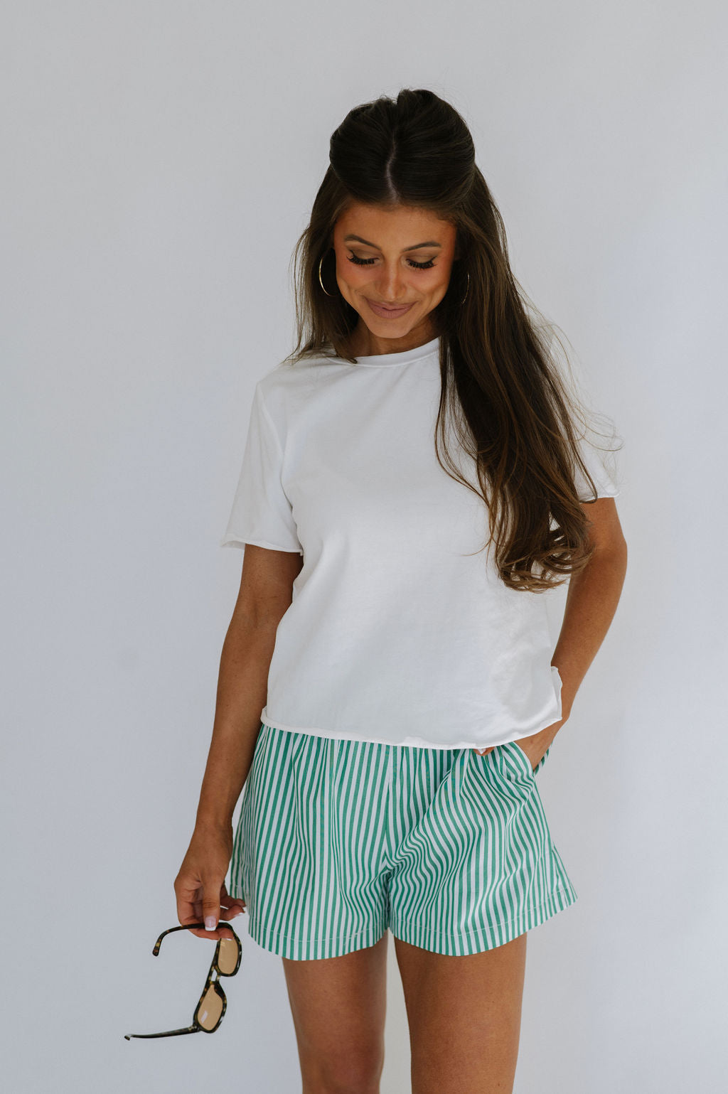 Parker Striped Shorts-Green