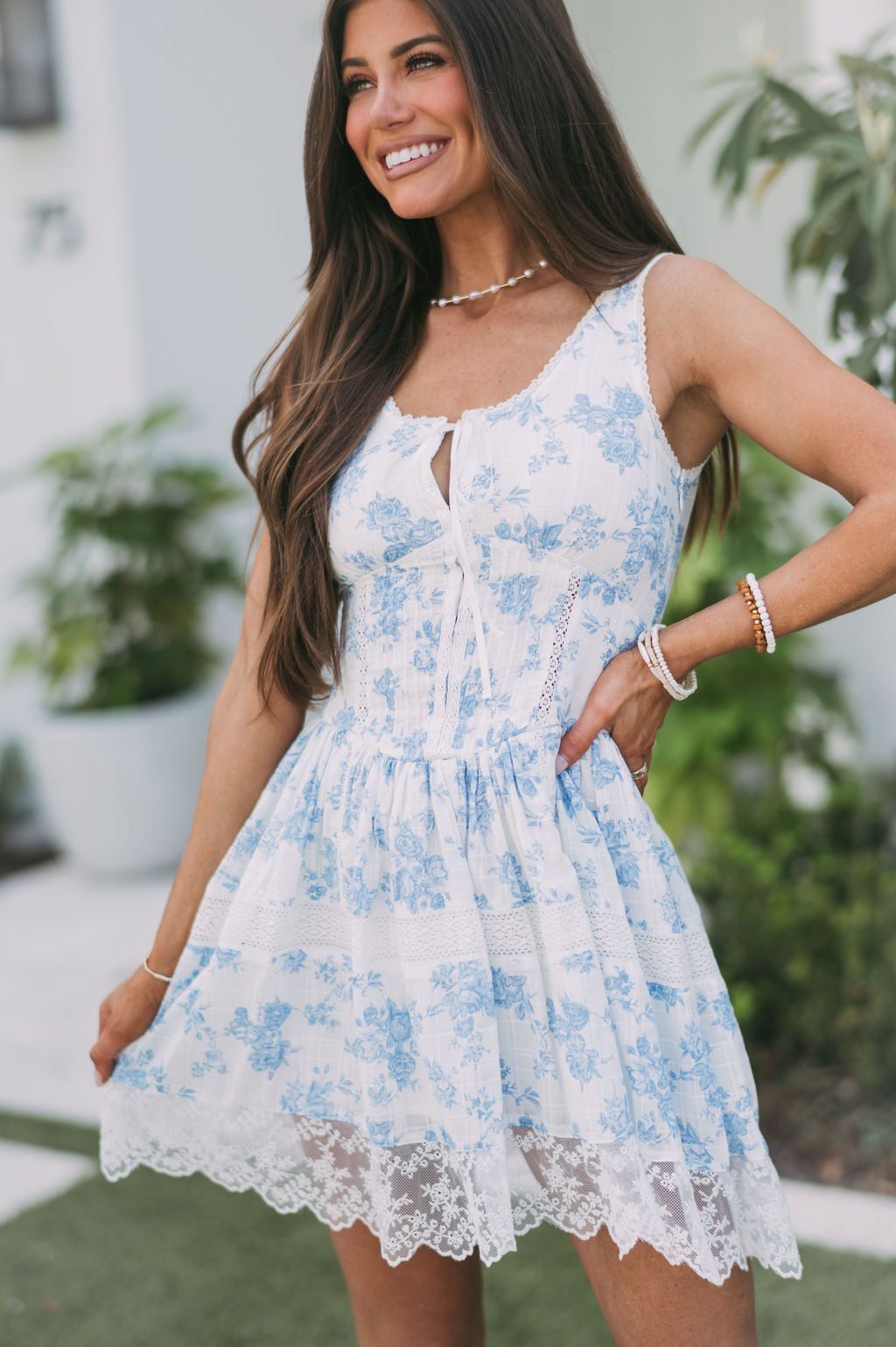 Aspyn Mini Dress- Blue Floral