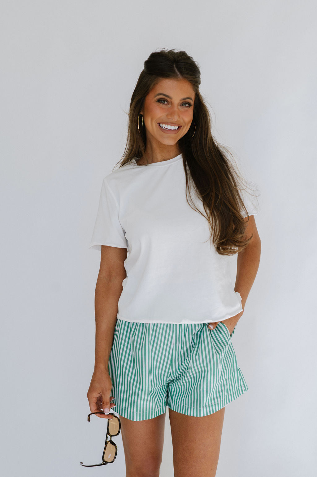 Parker Striped Shorts-Green