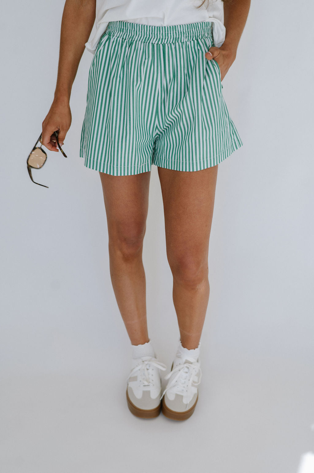 Parker Striped Shorts-Green