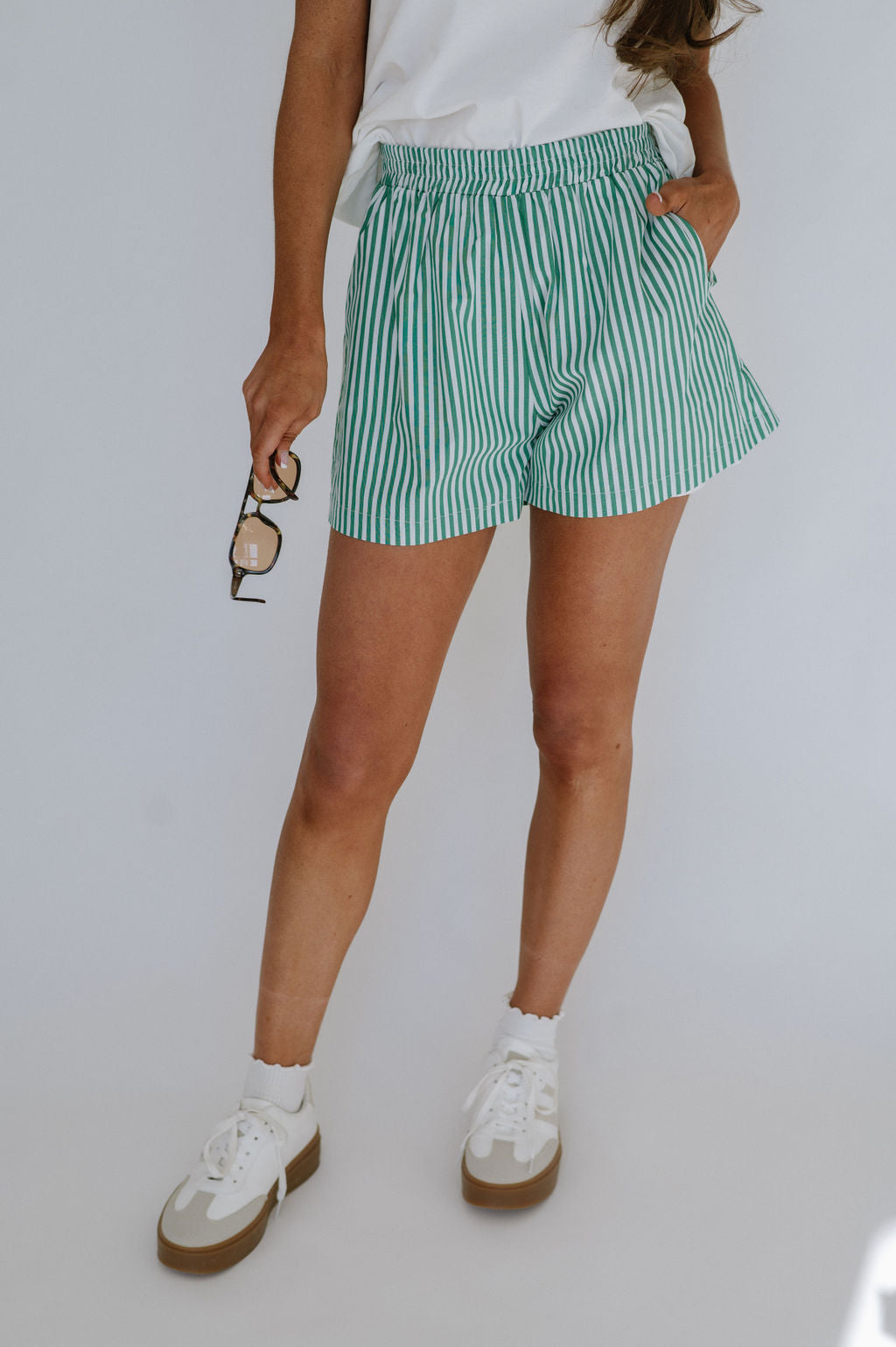 Parker Striped Shorts-Green