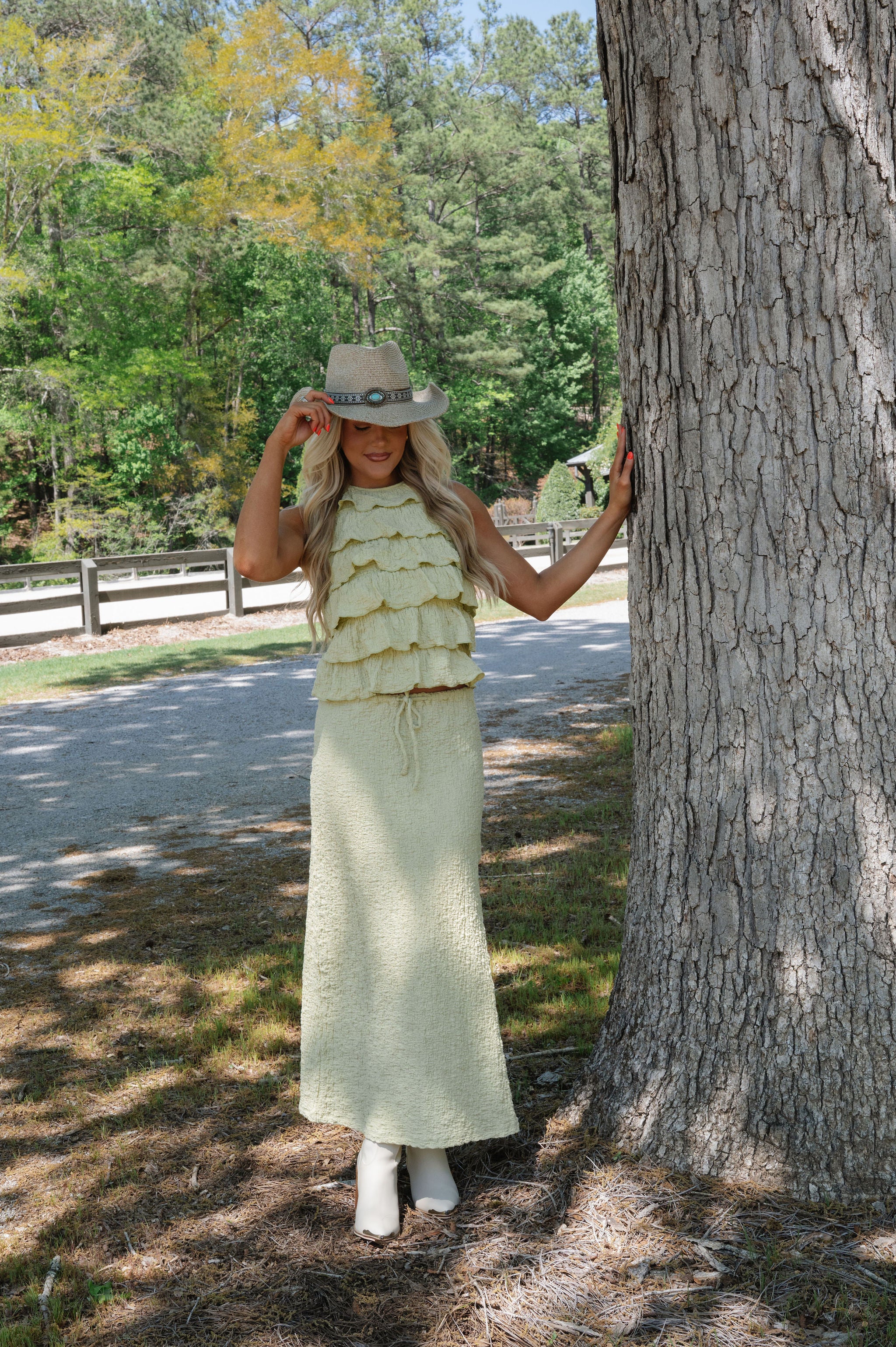 Remy Skirt Set-Pale Lime
