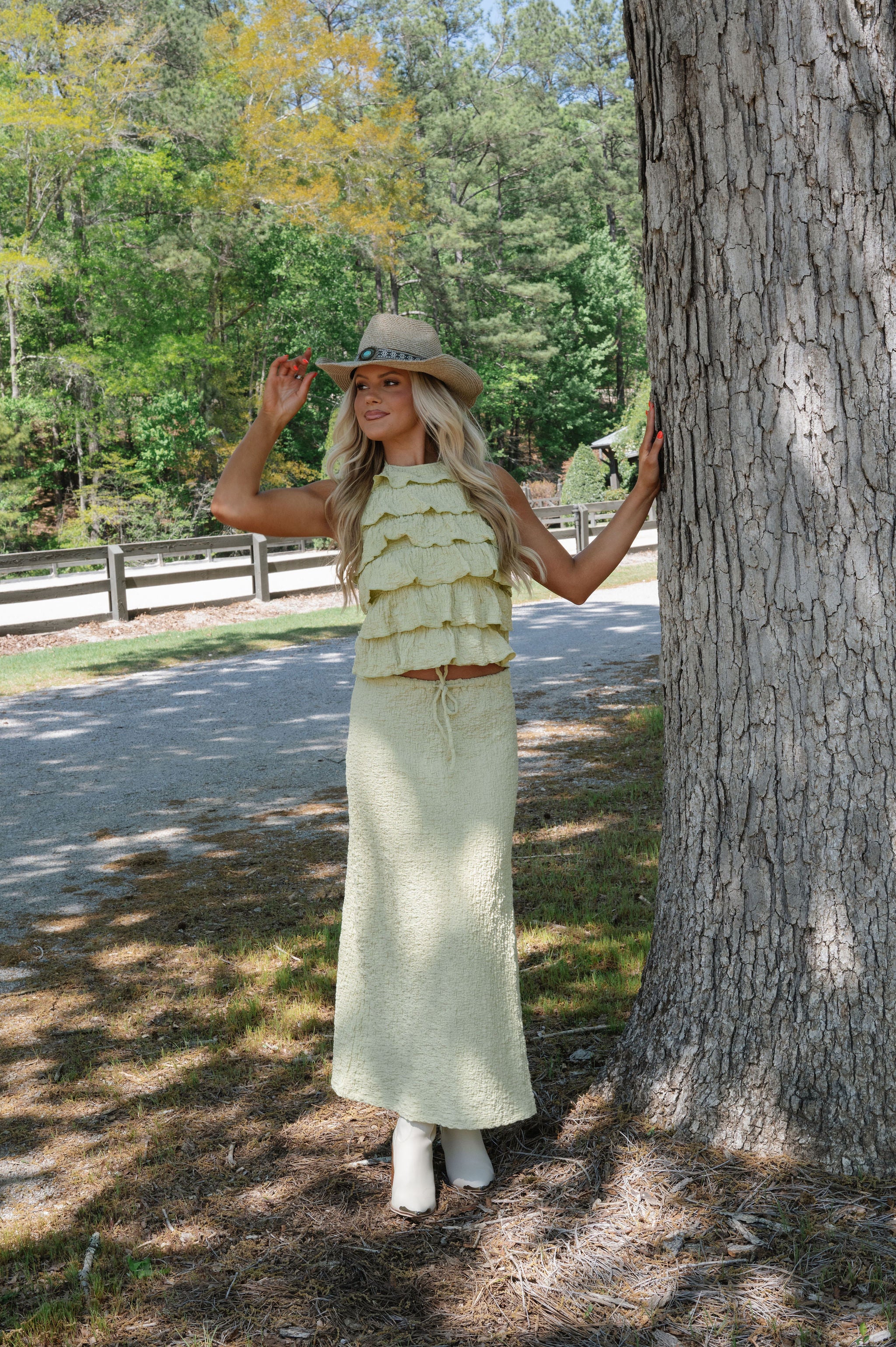 Remy Skirt Set-Pale Lime