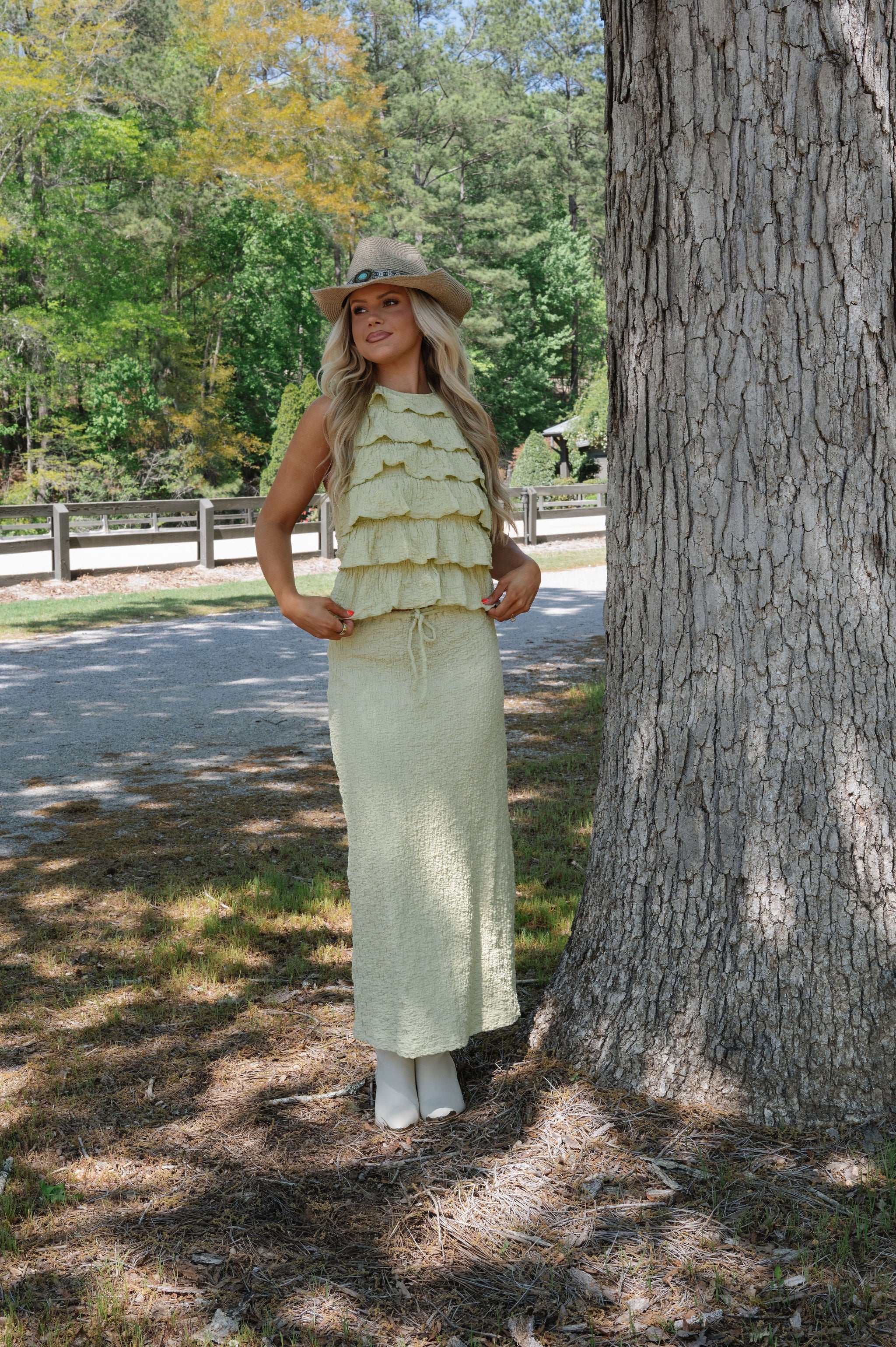 Remy Skirt Set-Pale Lime
