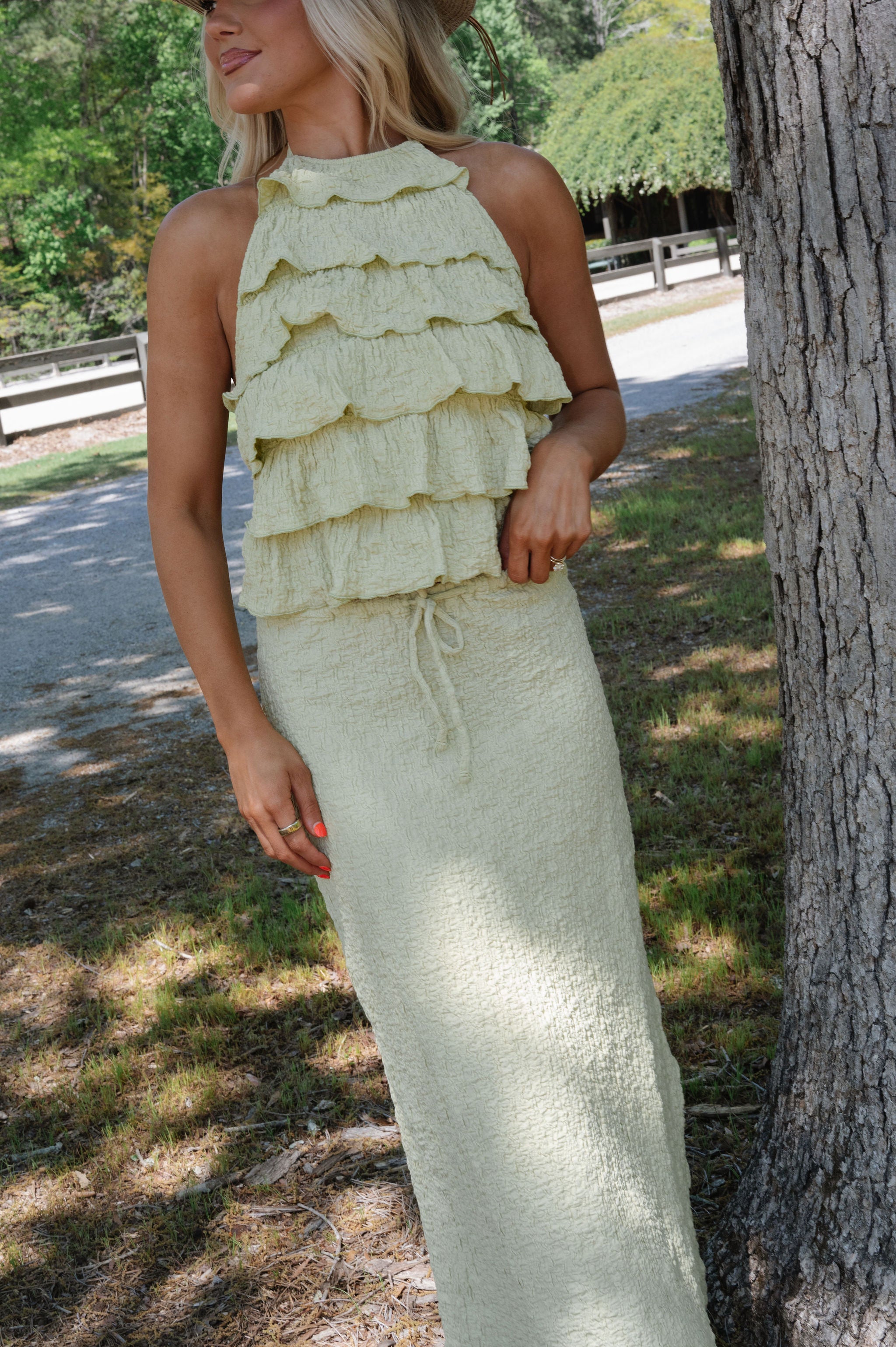 Remy Skirt Set-Pale Lime