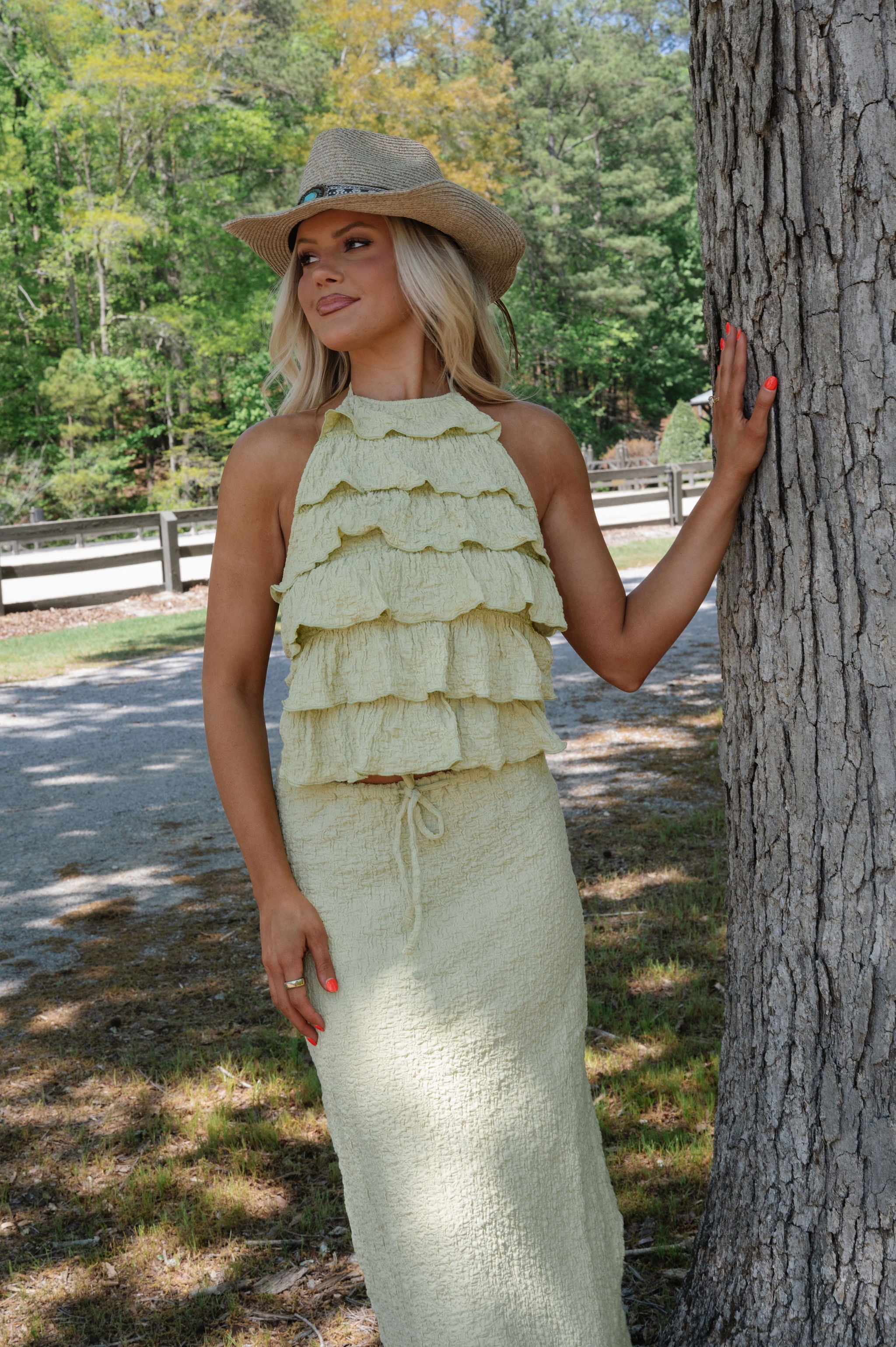 Remy Skirt Set-Pale Lime