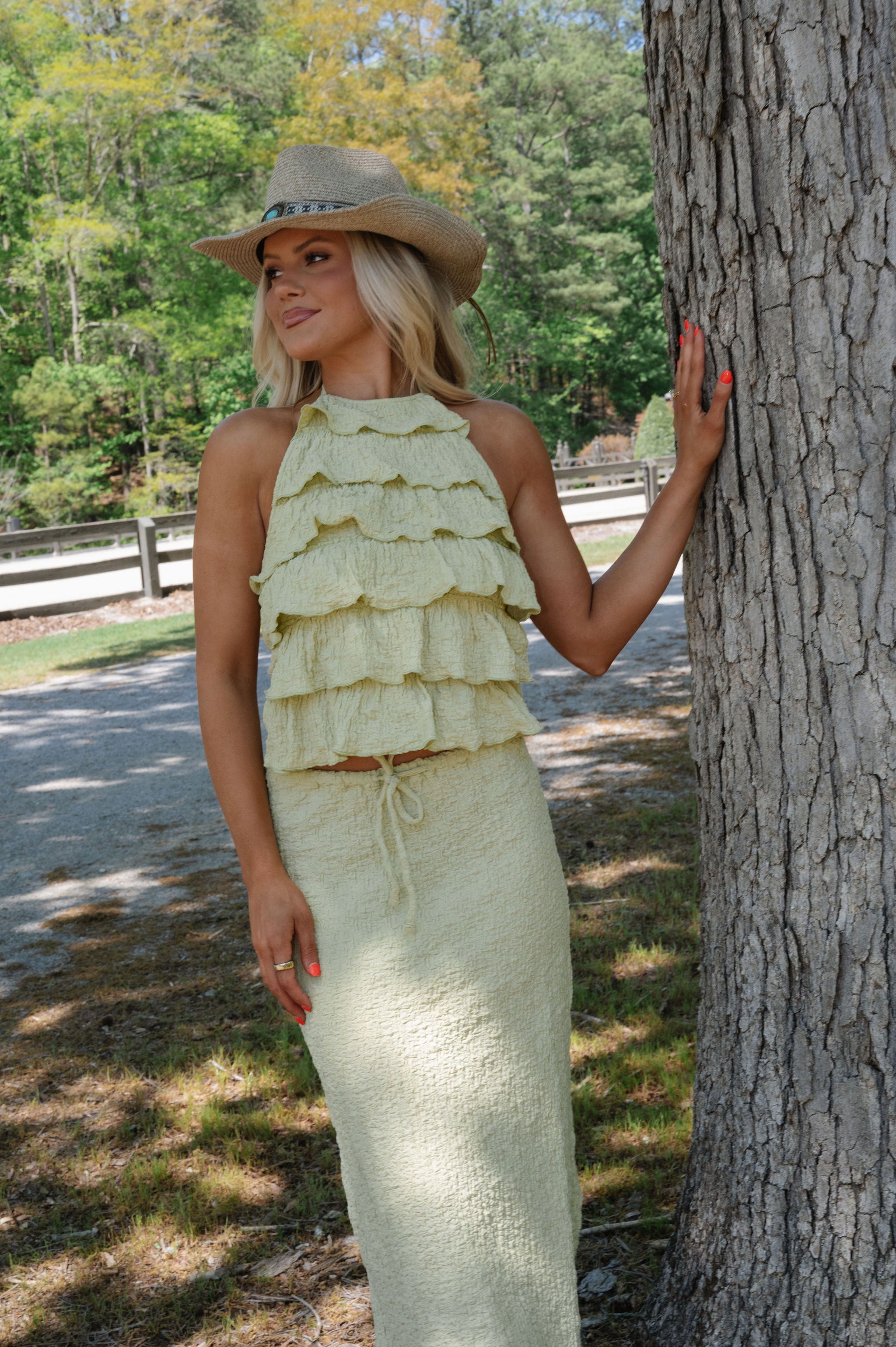 Remy Skirt Set-Pale Lime