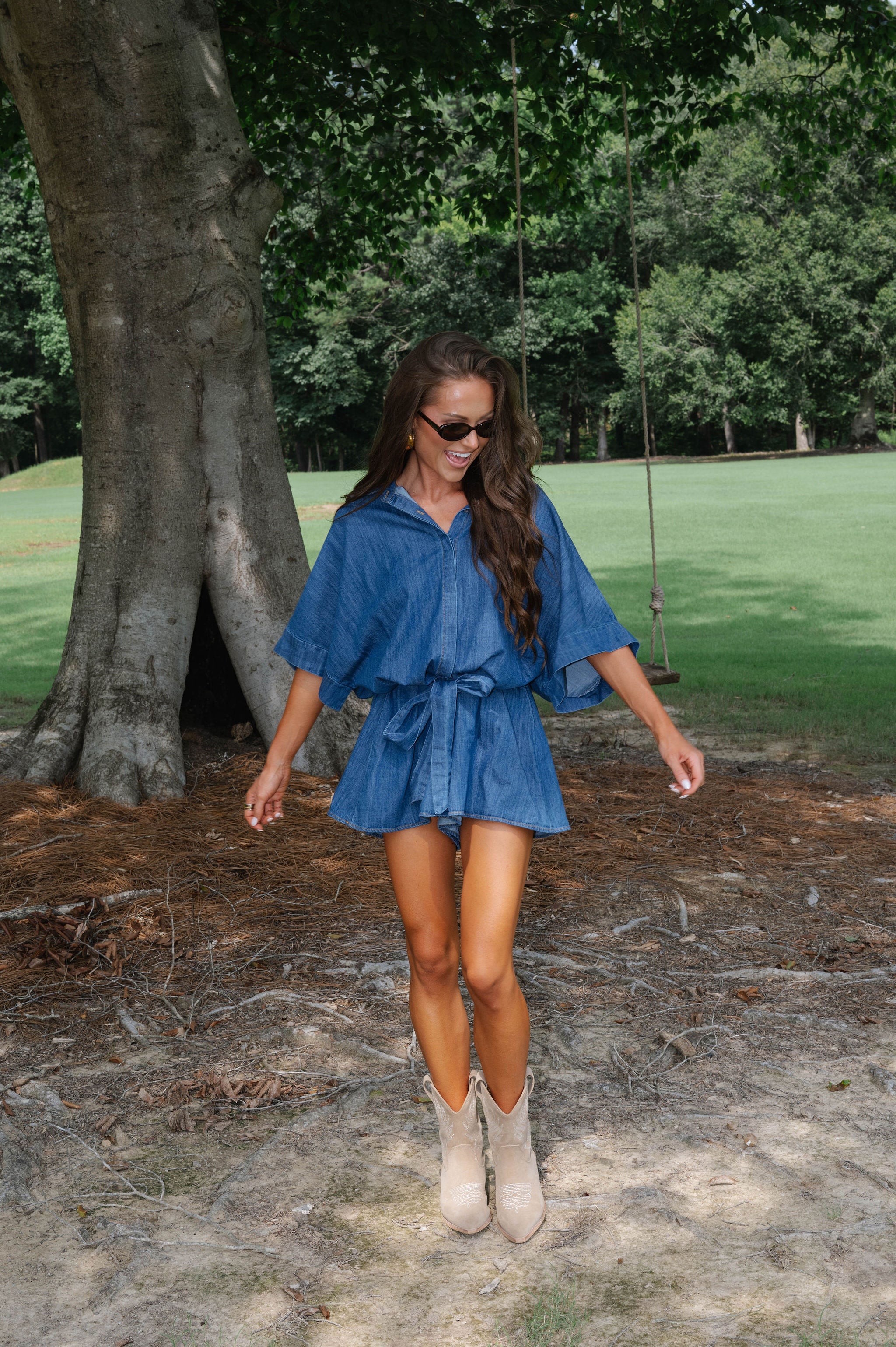 Tate Denim Romper