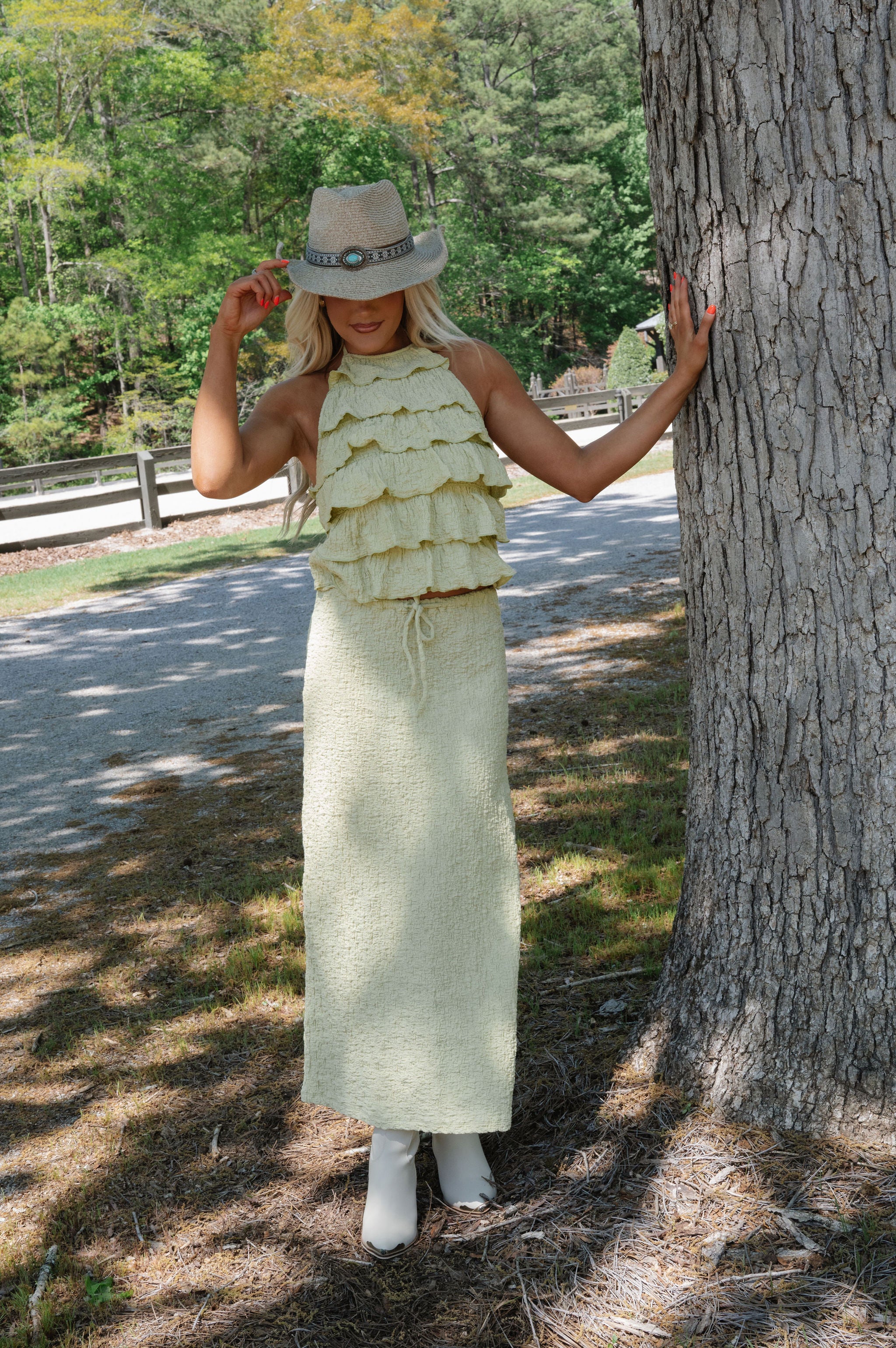 Remy Skirt Set-Pale Lime