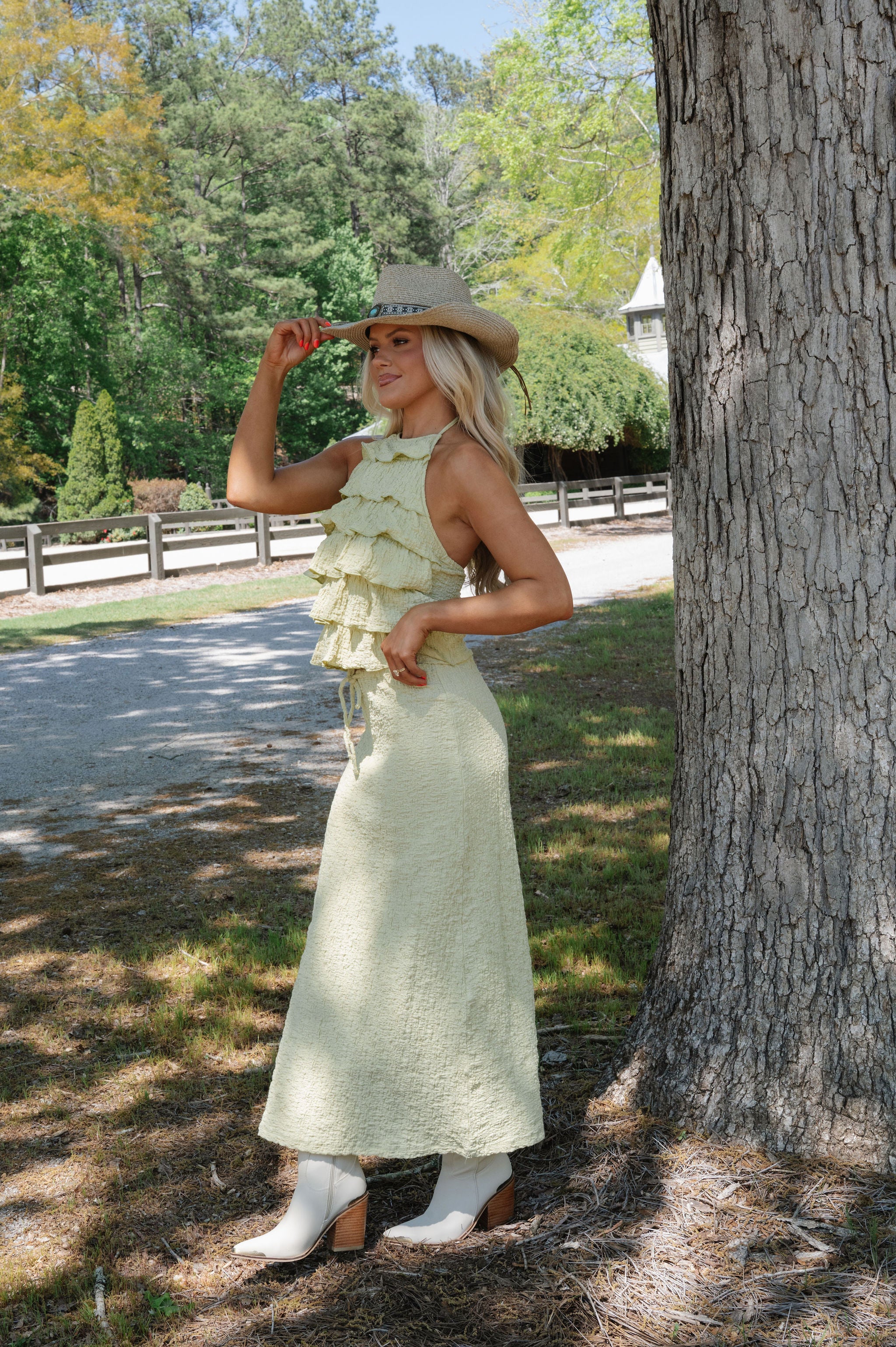 Remy Skirt Set-Pale Lime