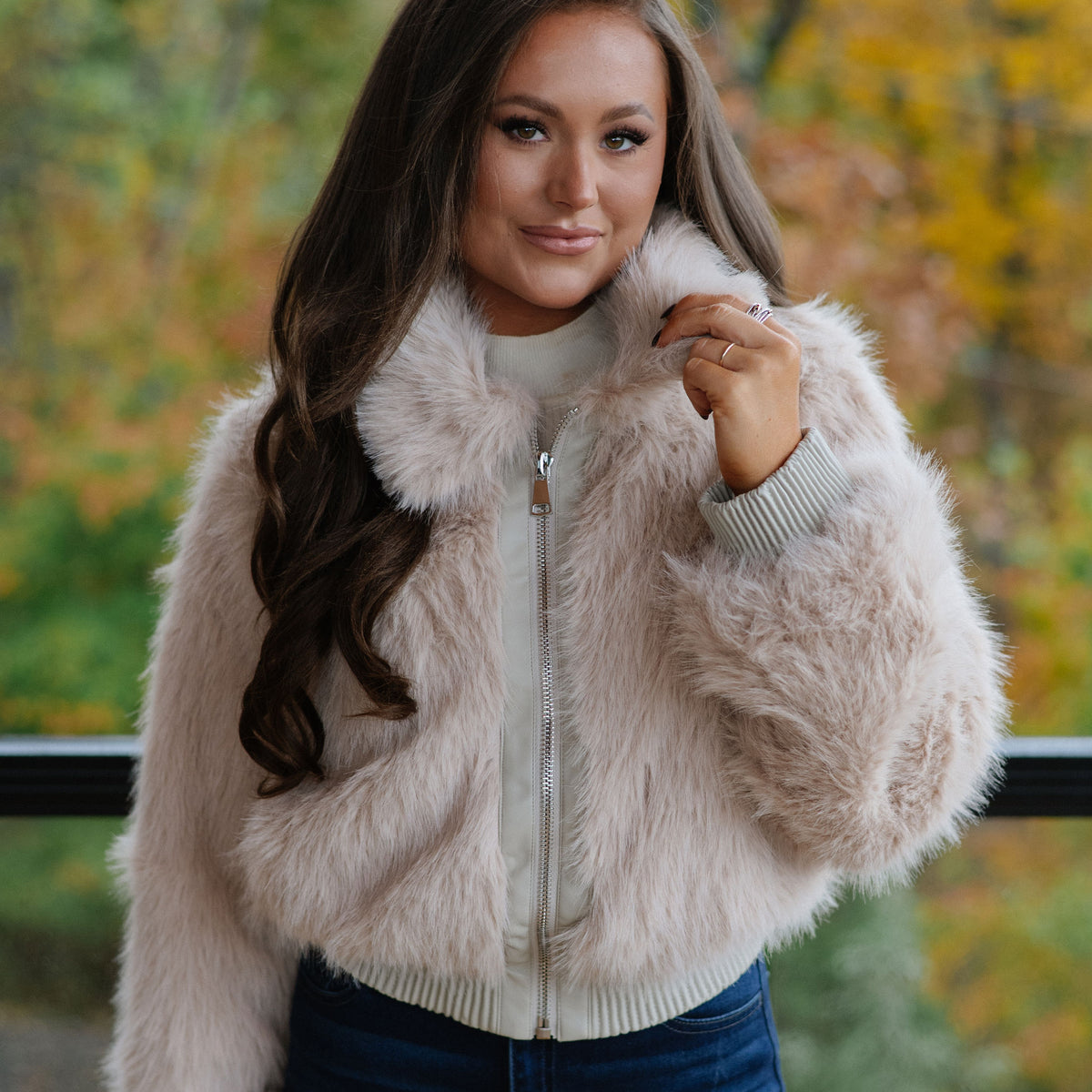 ジャケット・アウター Herlipto Twila Faux Fur Zip Jacket DSC_6830-3_a2f628ec-a964-445a-