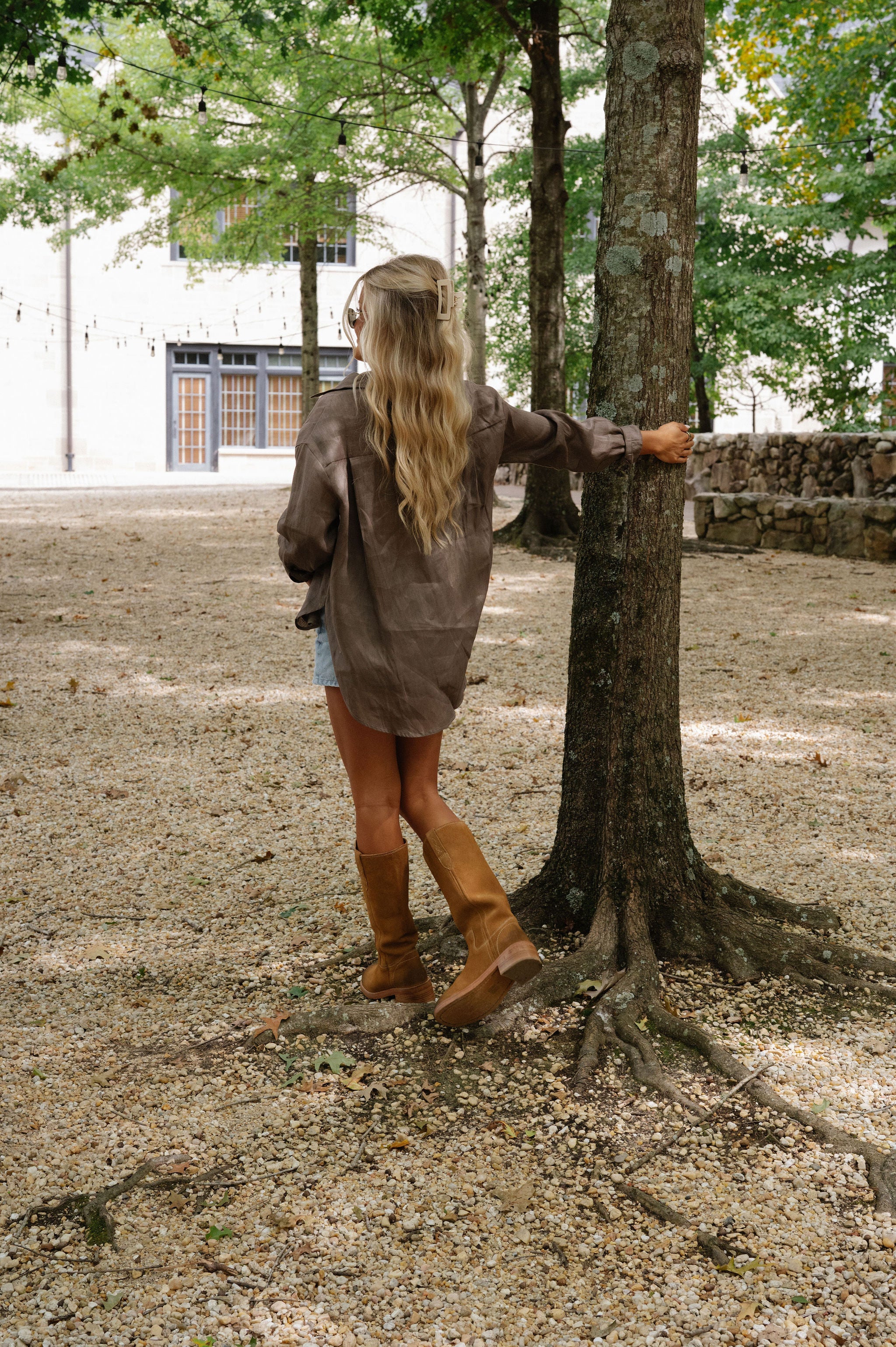 Helen Linen Shirt-Brown