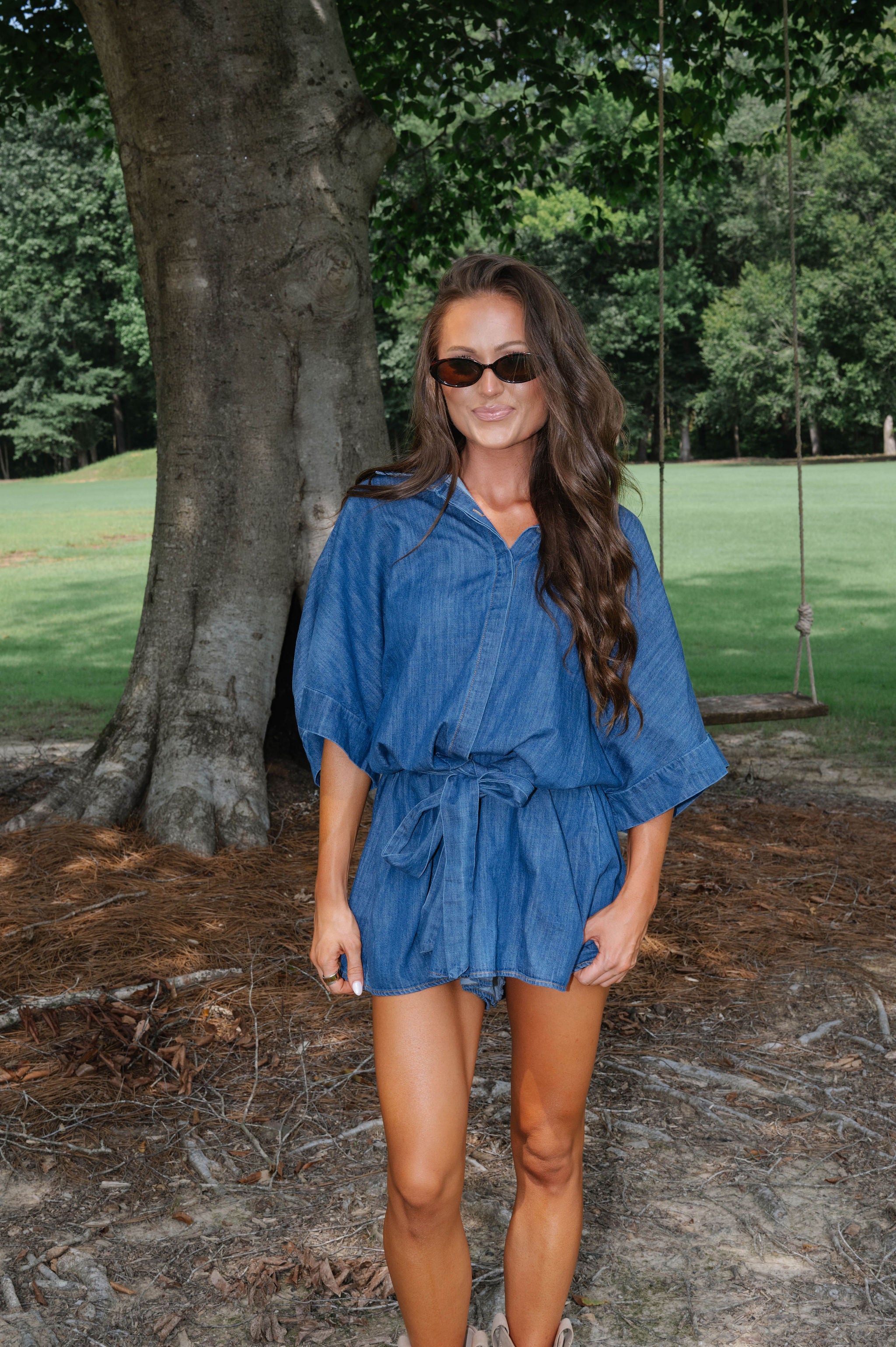 Tate Denim Romper