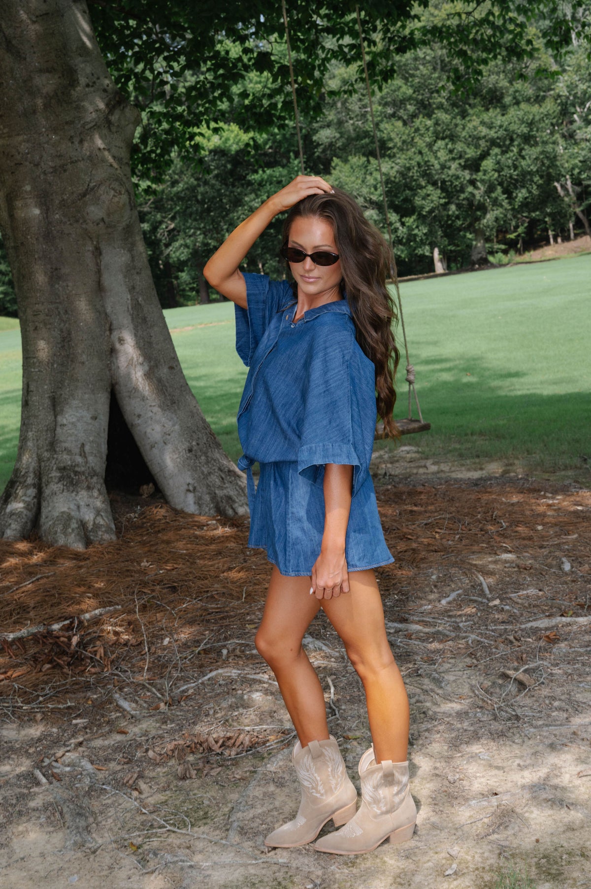 Tate Denim Romper
