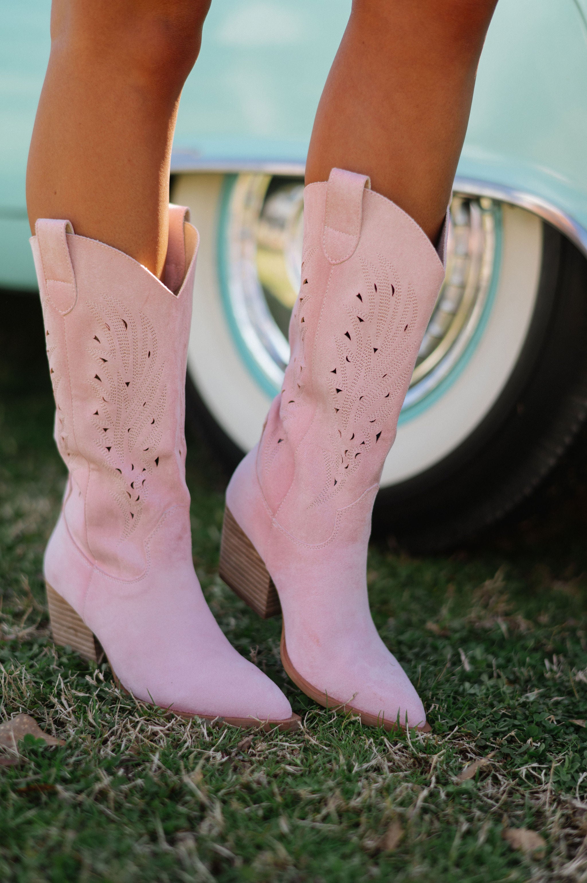 Olivia Cowgirl Boots-Pink