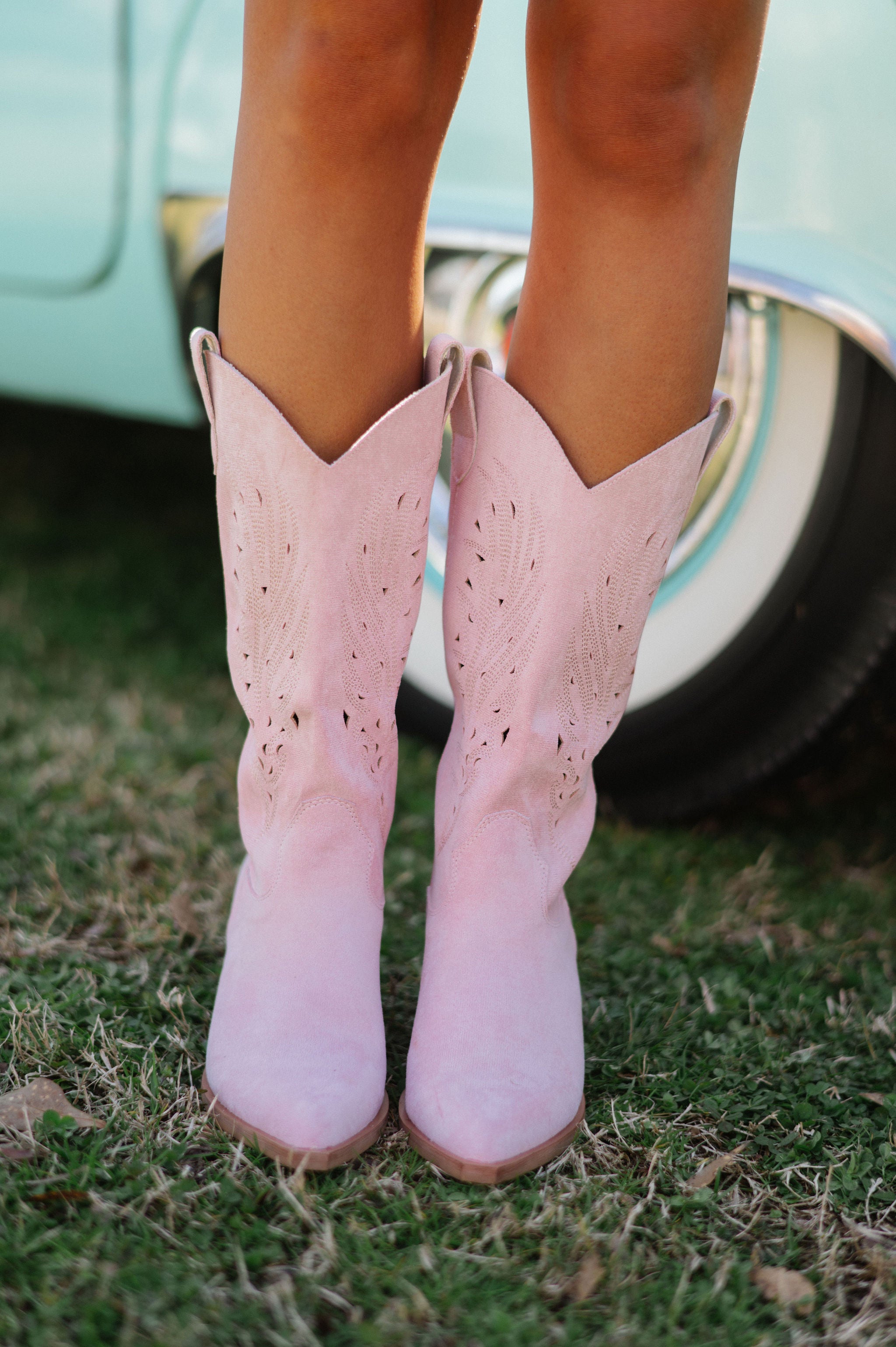 Olivia Cowgirl Boots-Pink