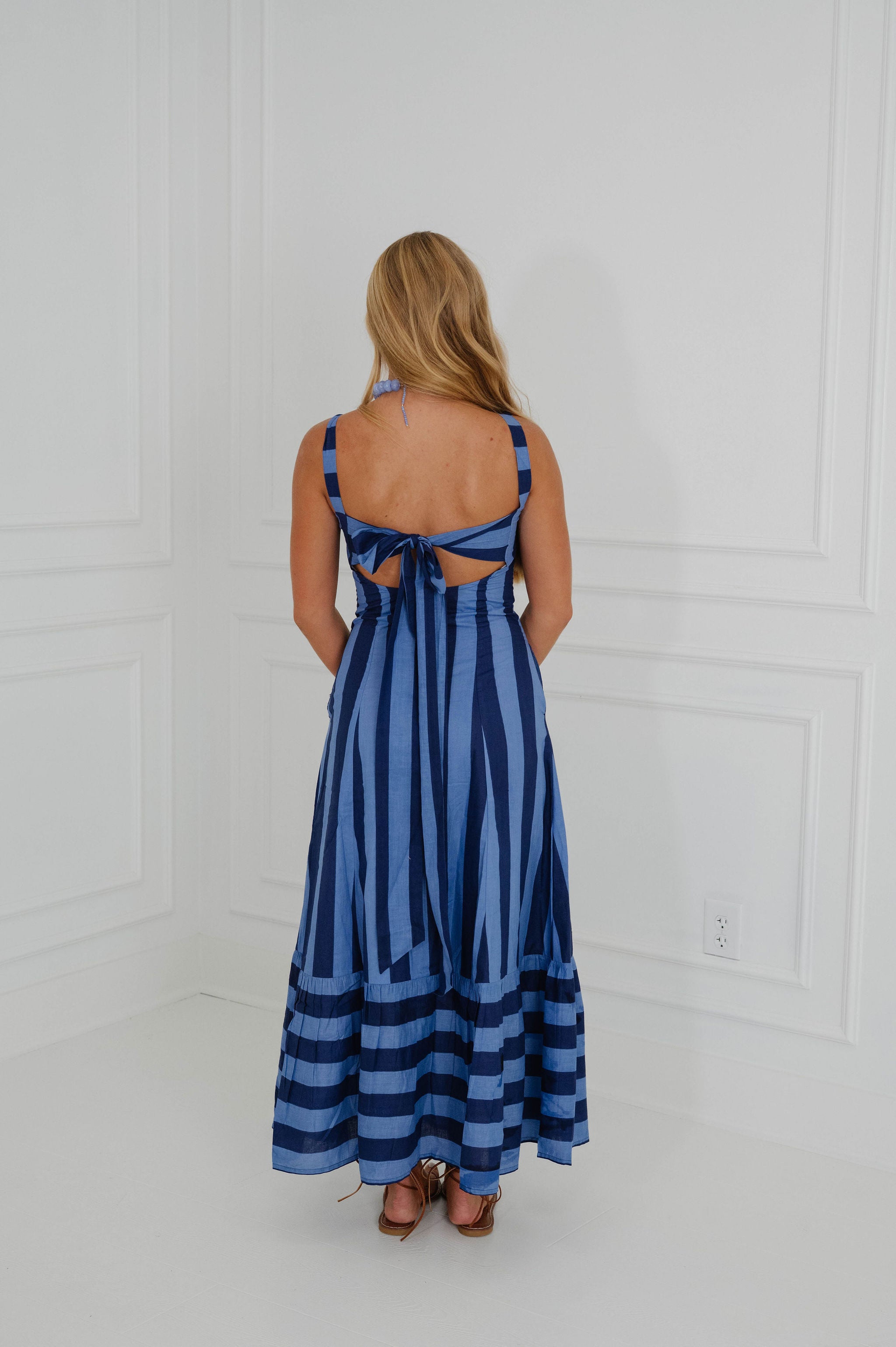 PREORDER//Emerson Stripe Dress-Navy/SHIPPING BY 8/25!