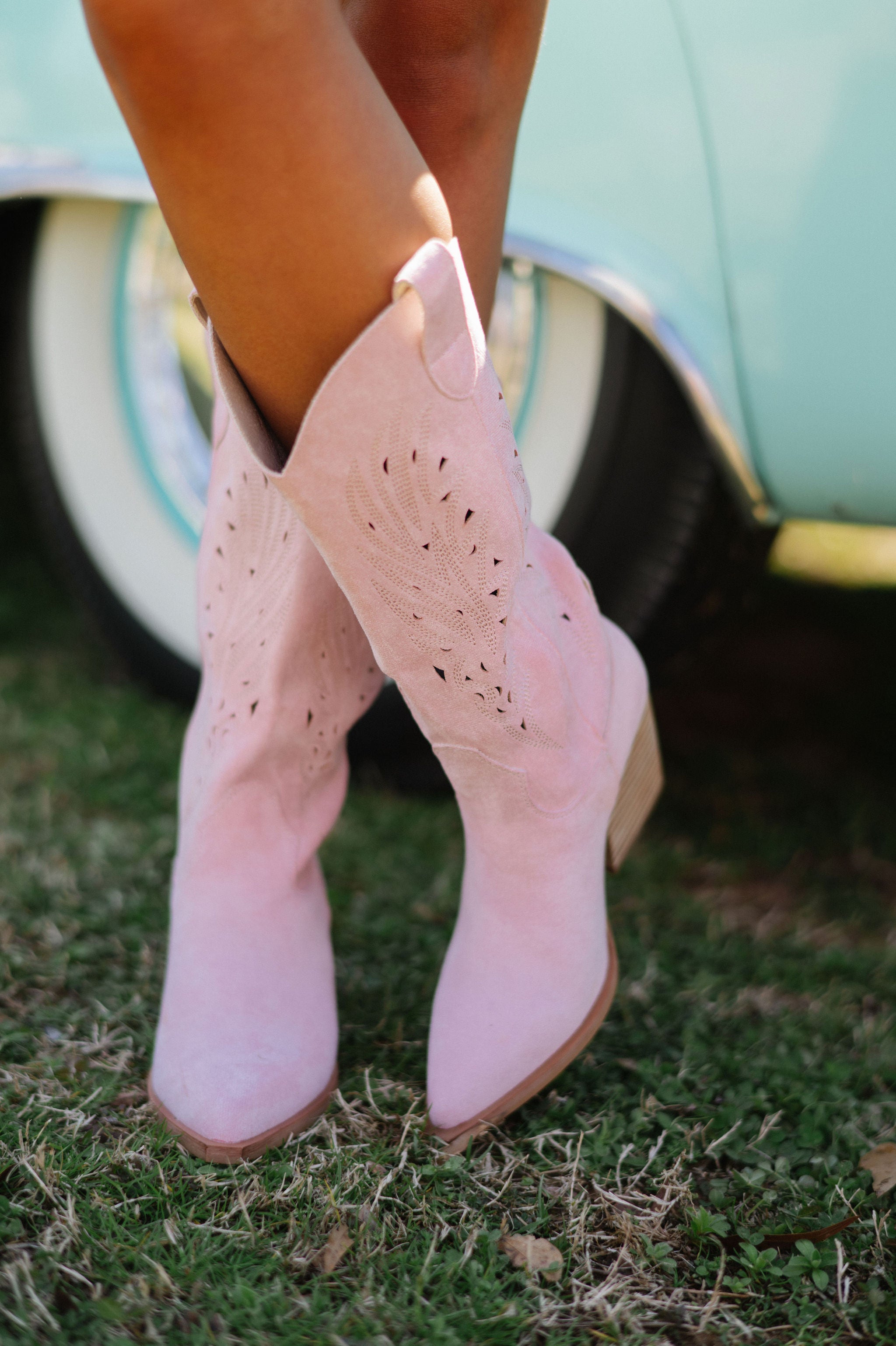 Olivia Cowgirl Boots-Pink