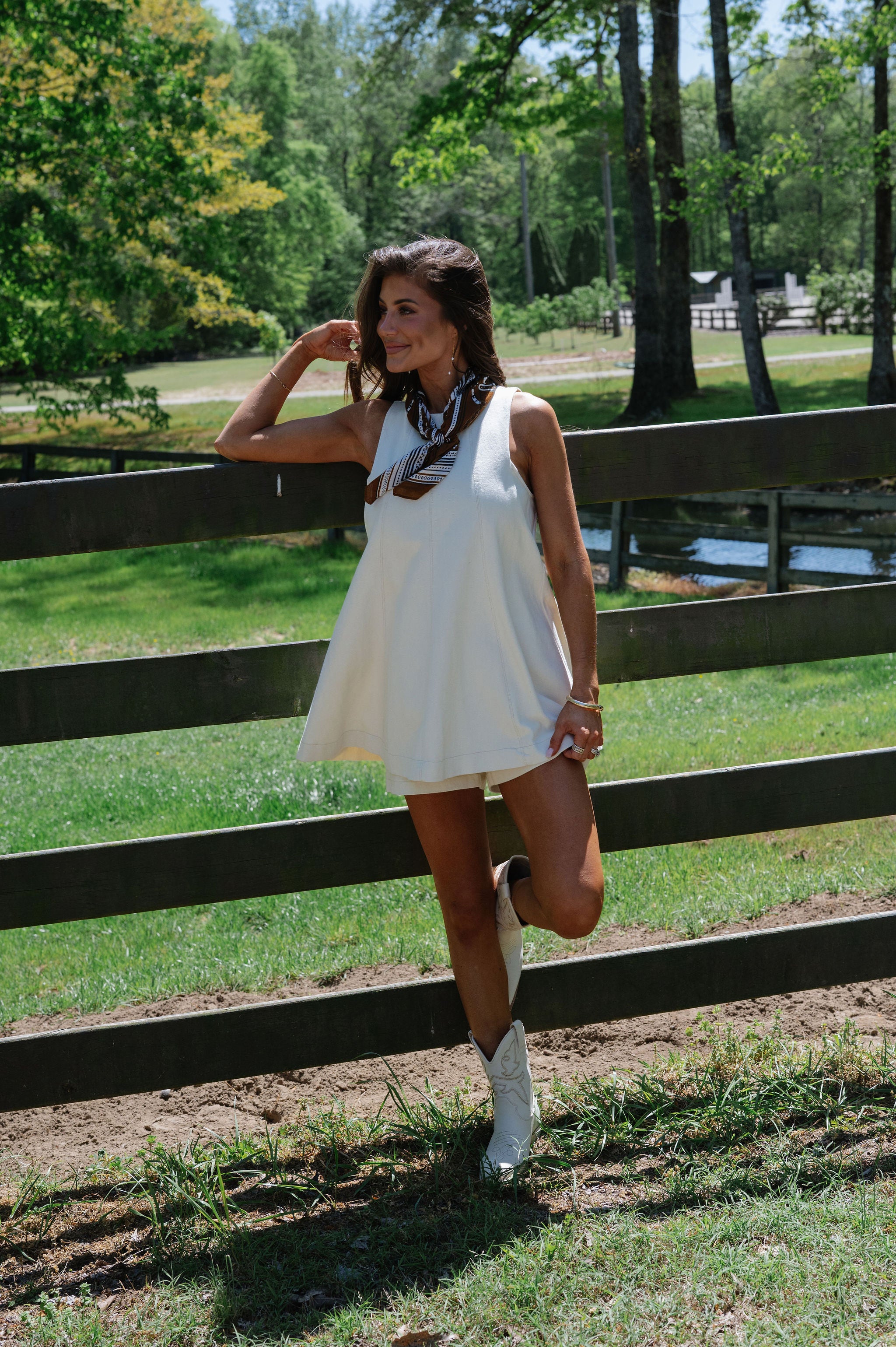 Harper Flared Hem Romper-Ivory