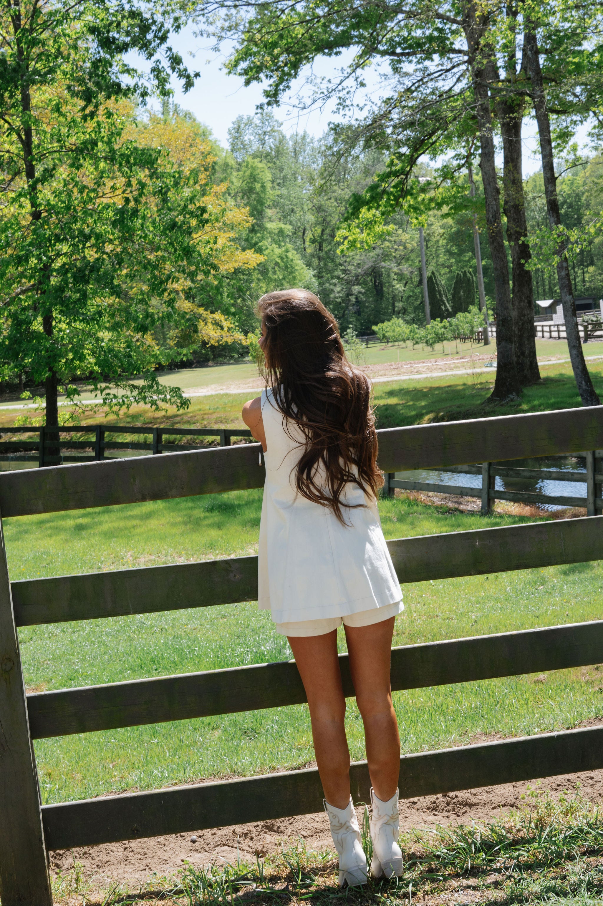 Harper Flared Hem Romper-Ivory