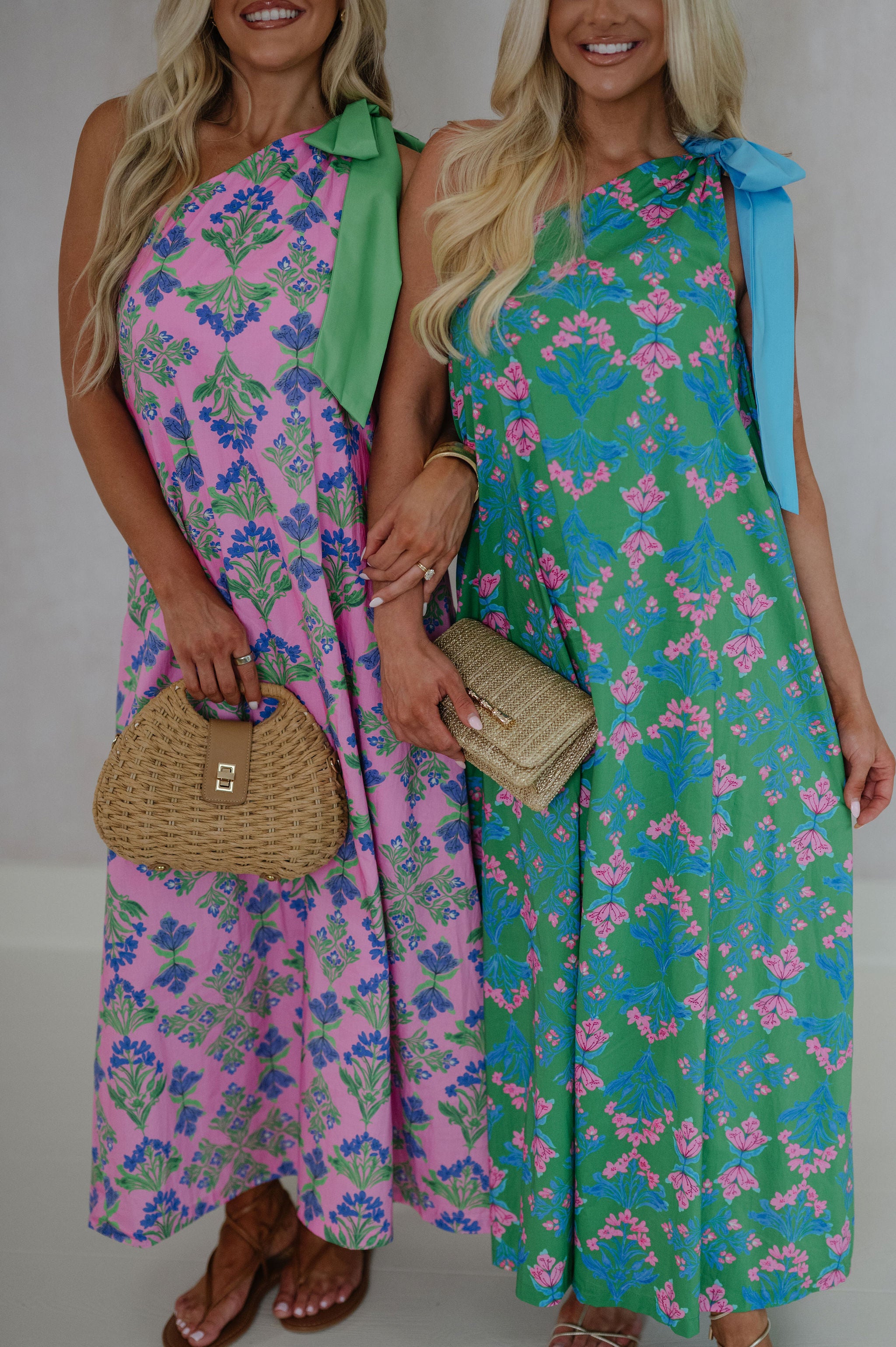 Alexa One Shoulder Maxi Dress-Green