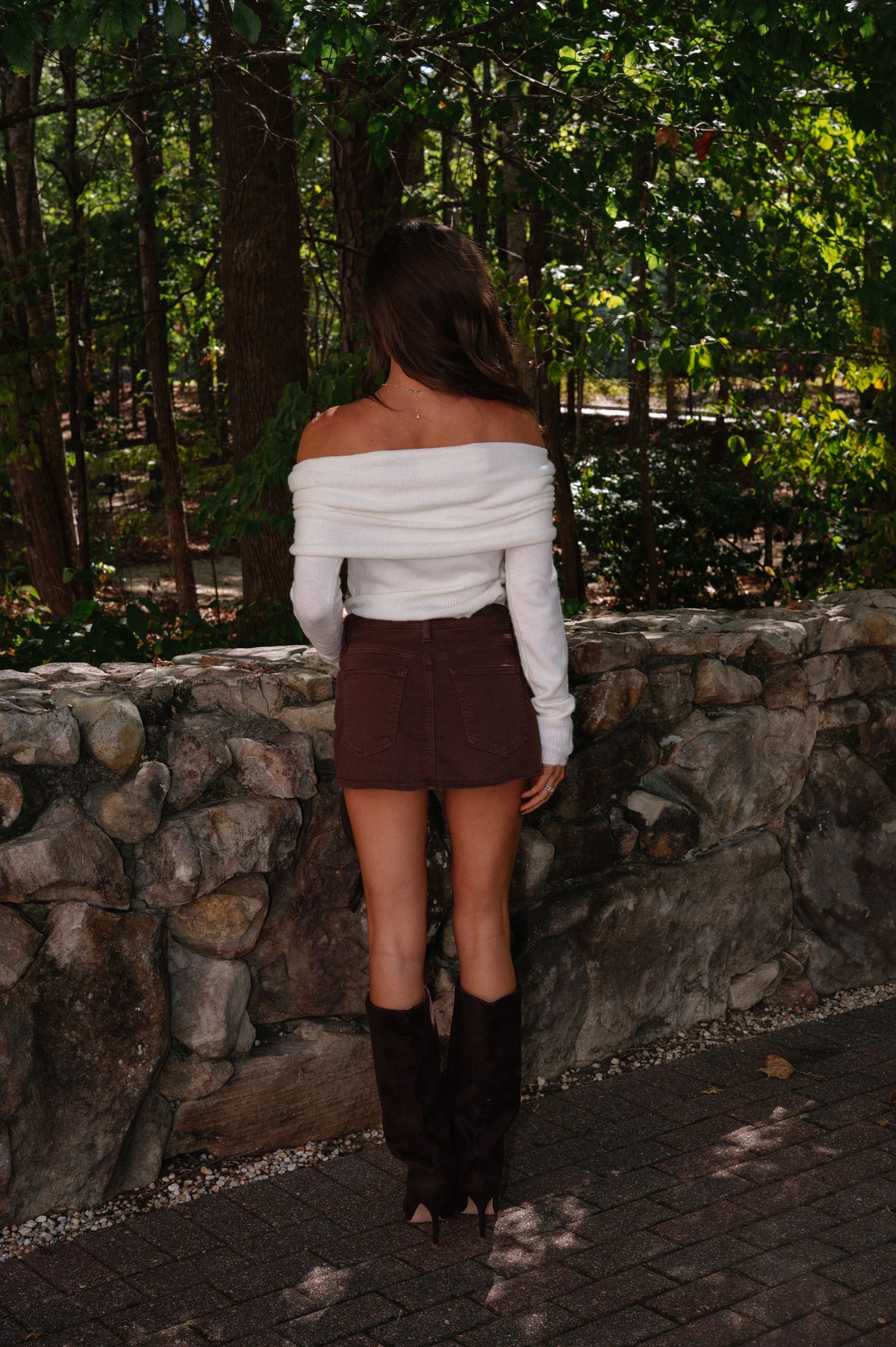 Kelly OTS Cropped Sweater-Cream
