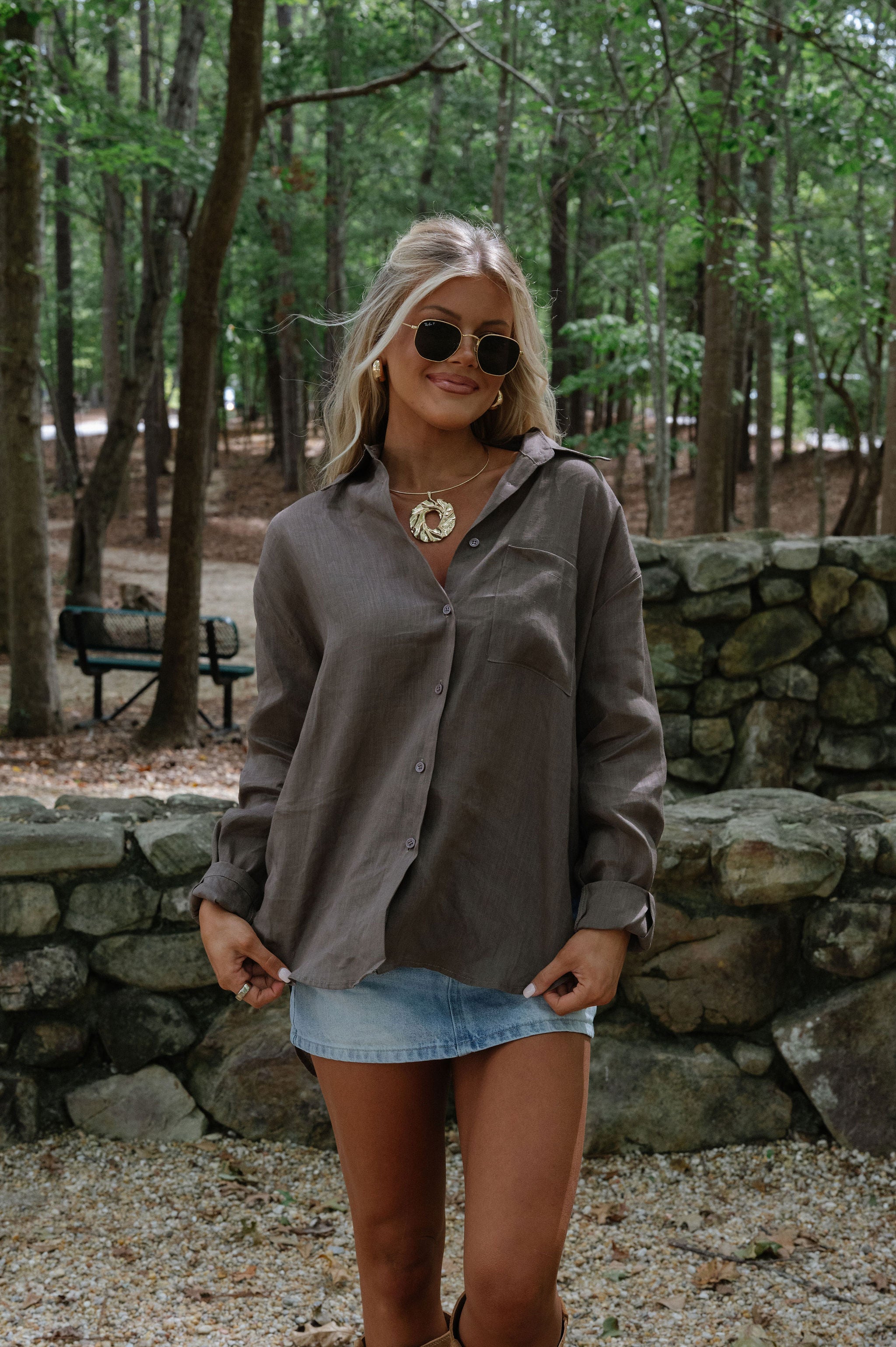 Helen Linen Shirt-Brown