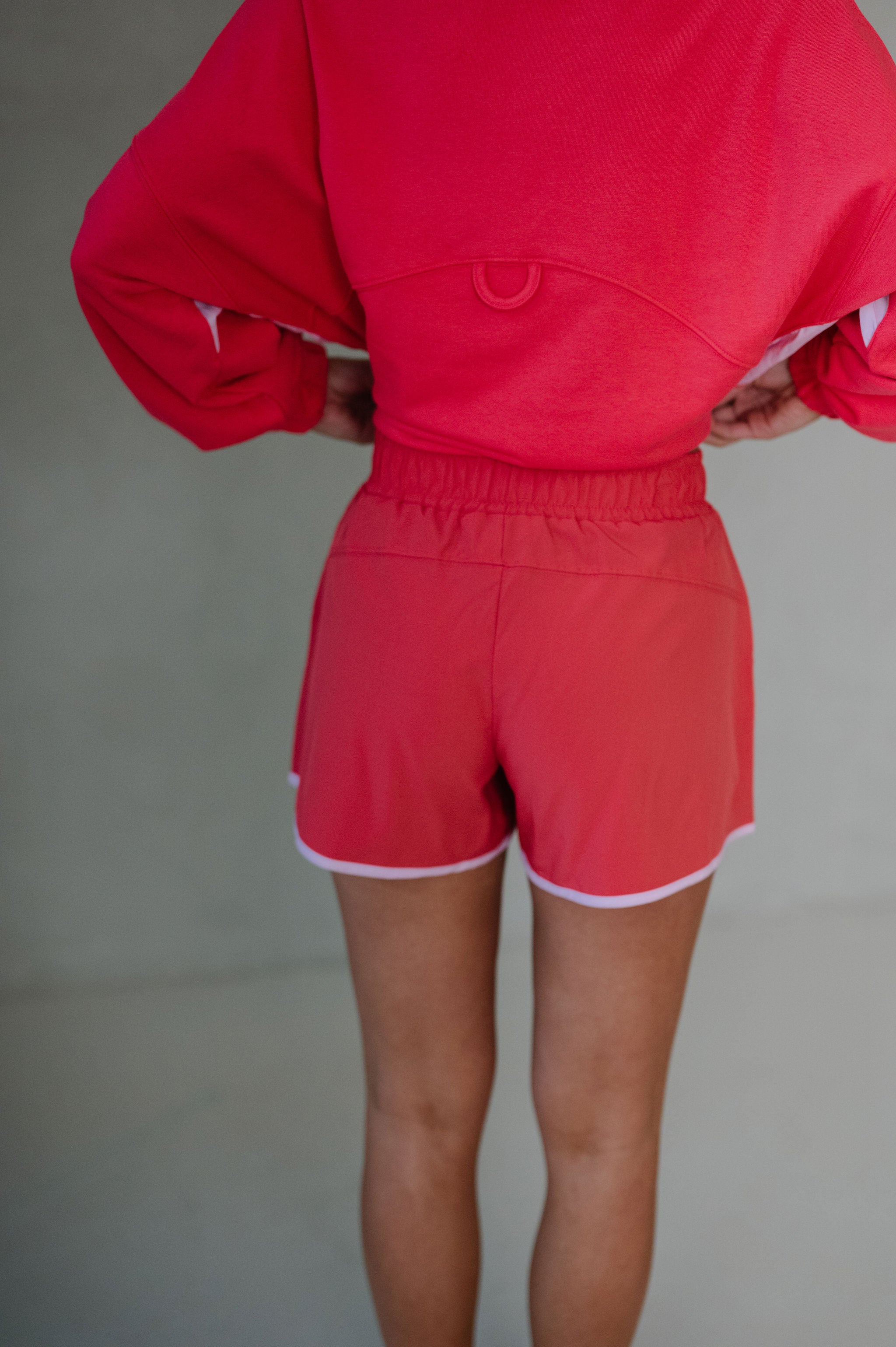 French Terry Playful Set-Candy Red/Pale Pink