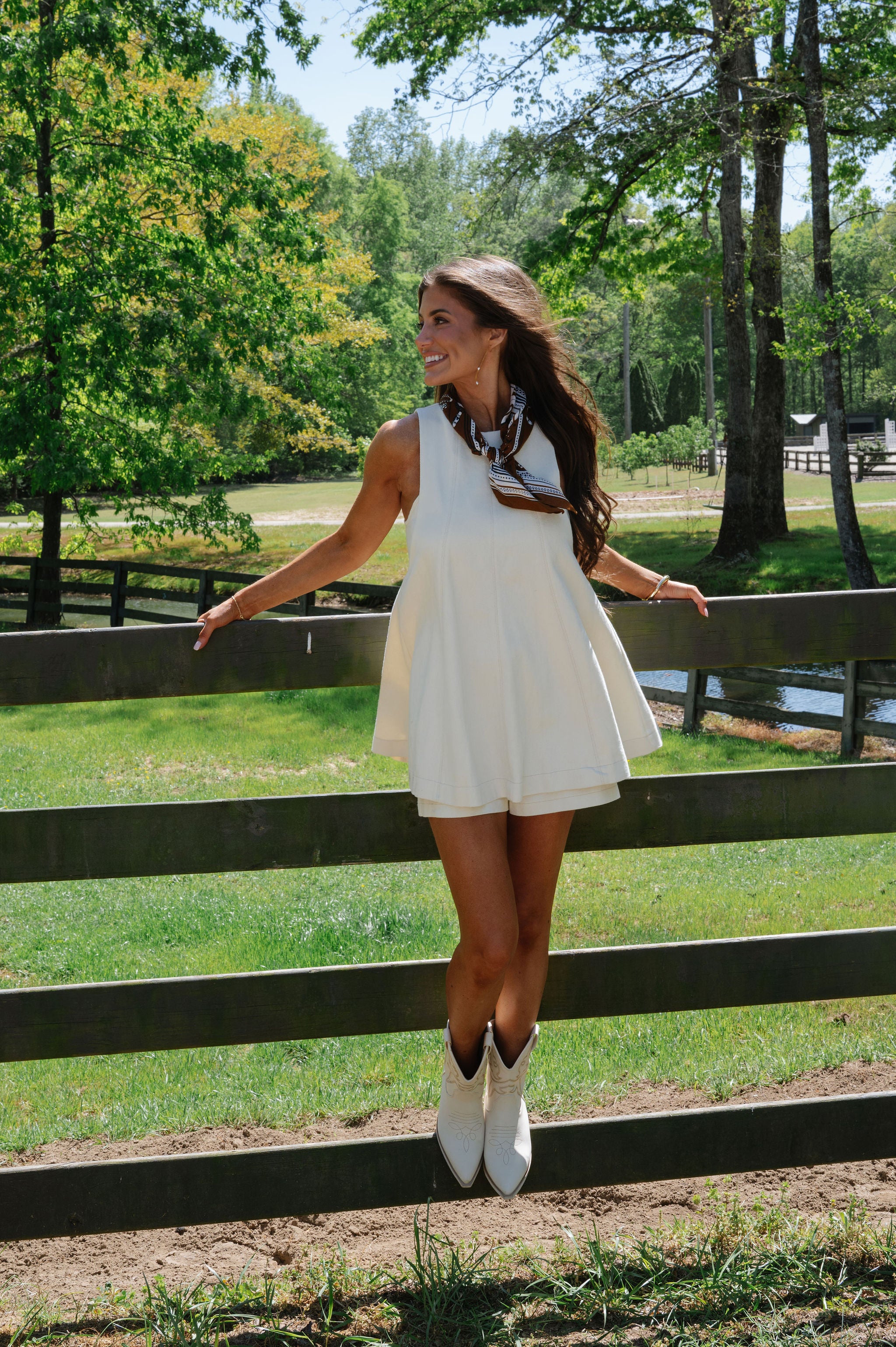 Harper Flared Hem Romper-Ivory