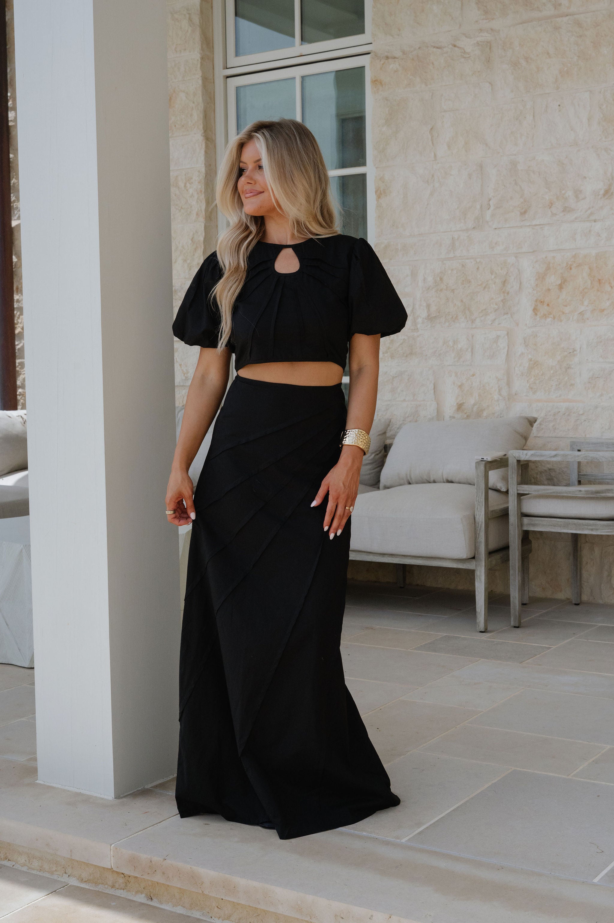 Palmer Maxi Skirt Set-Black