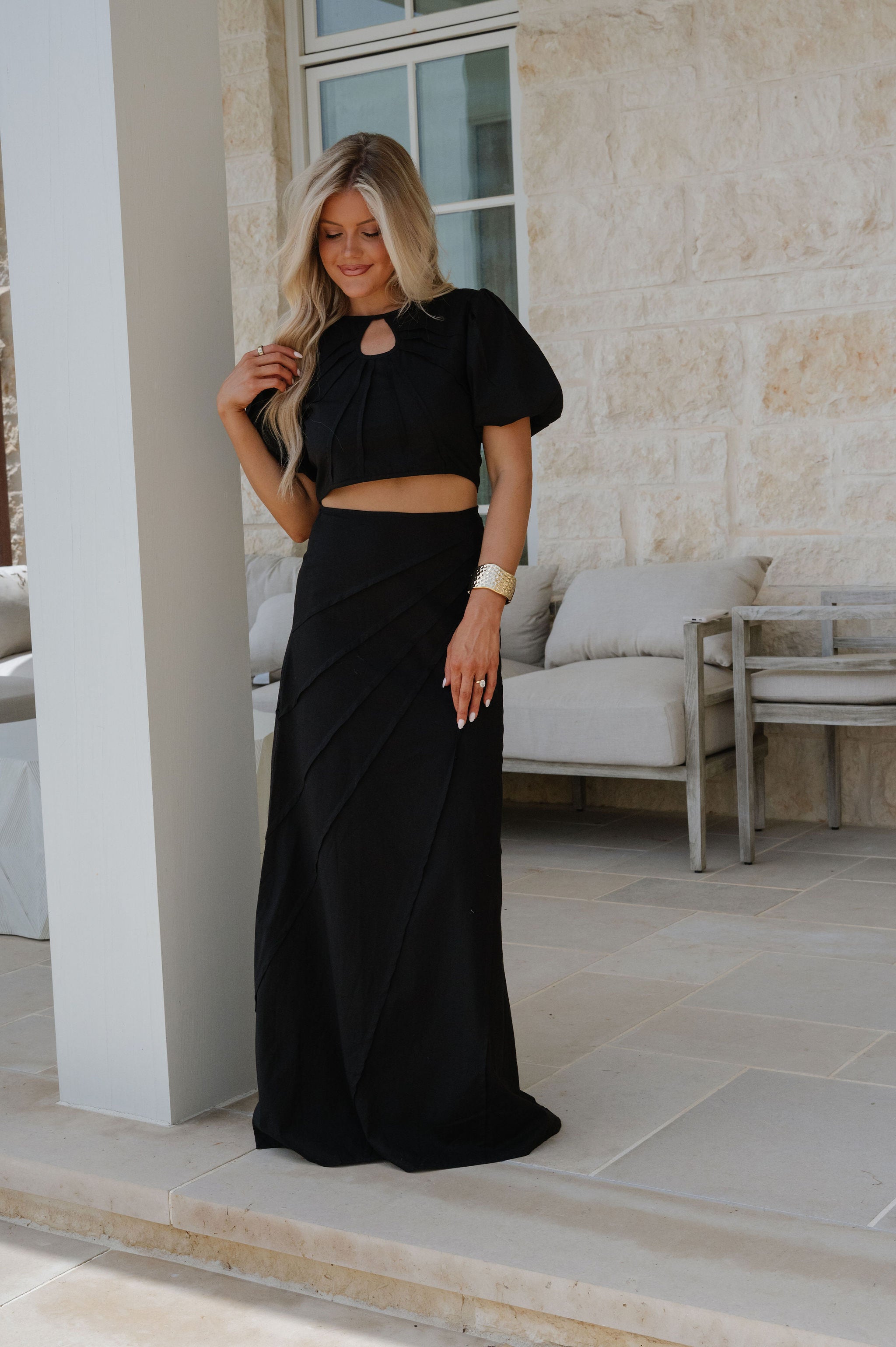 Palmer Maxi Skirt Set-Black