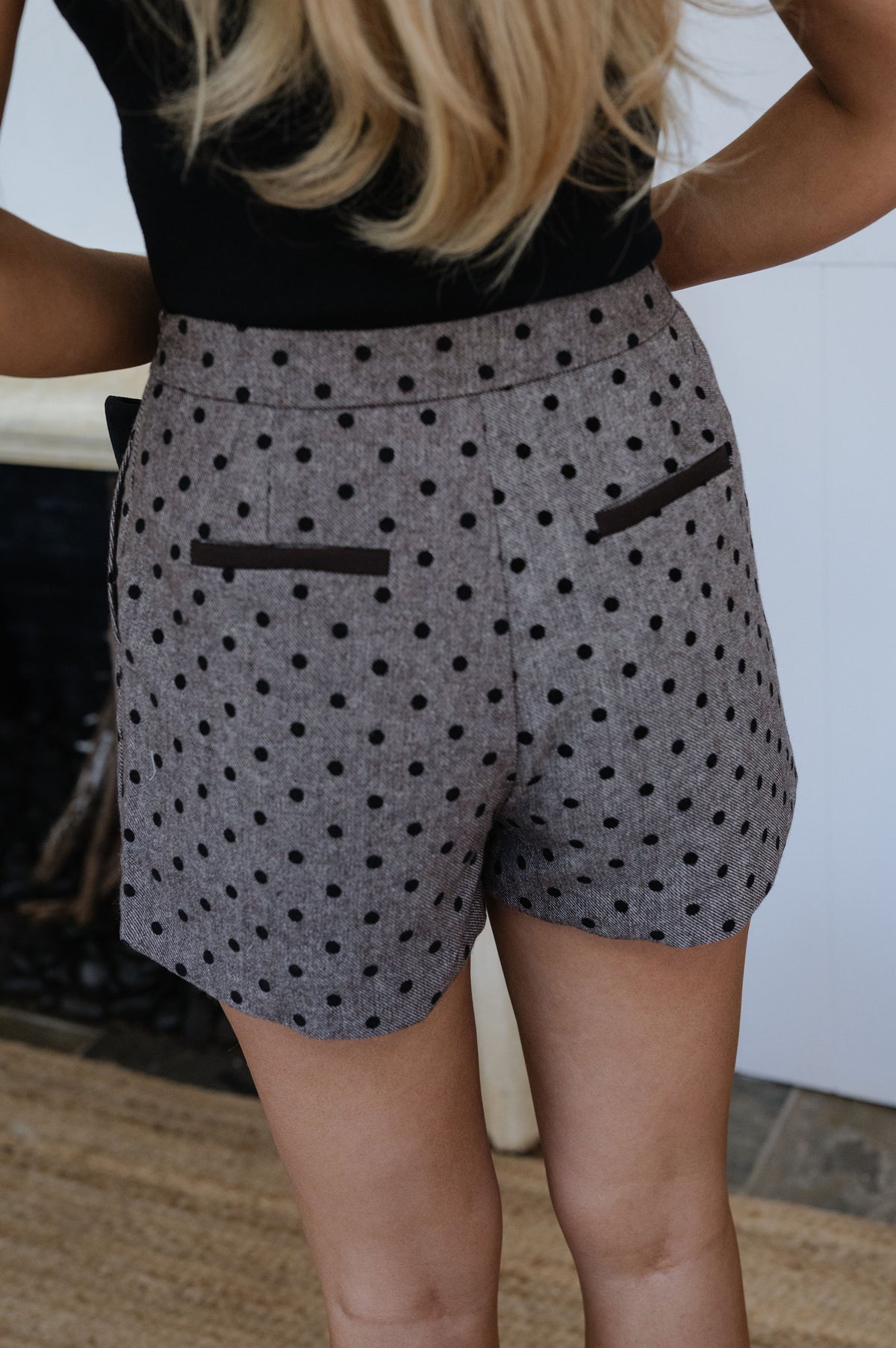 Polka Dot Shorts-Mocha