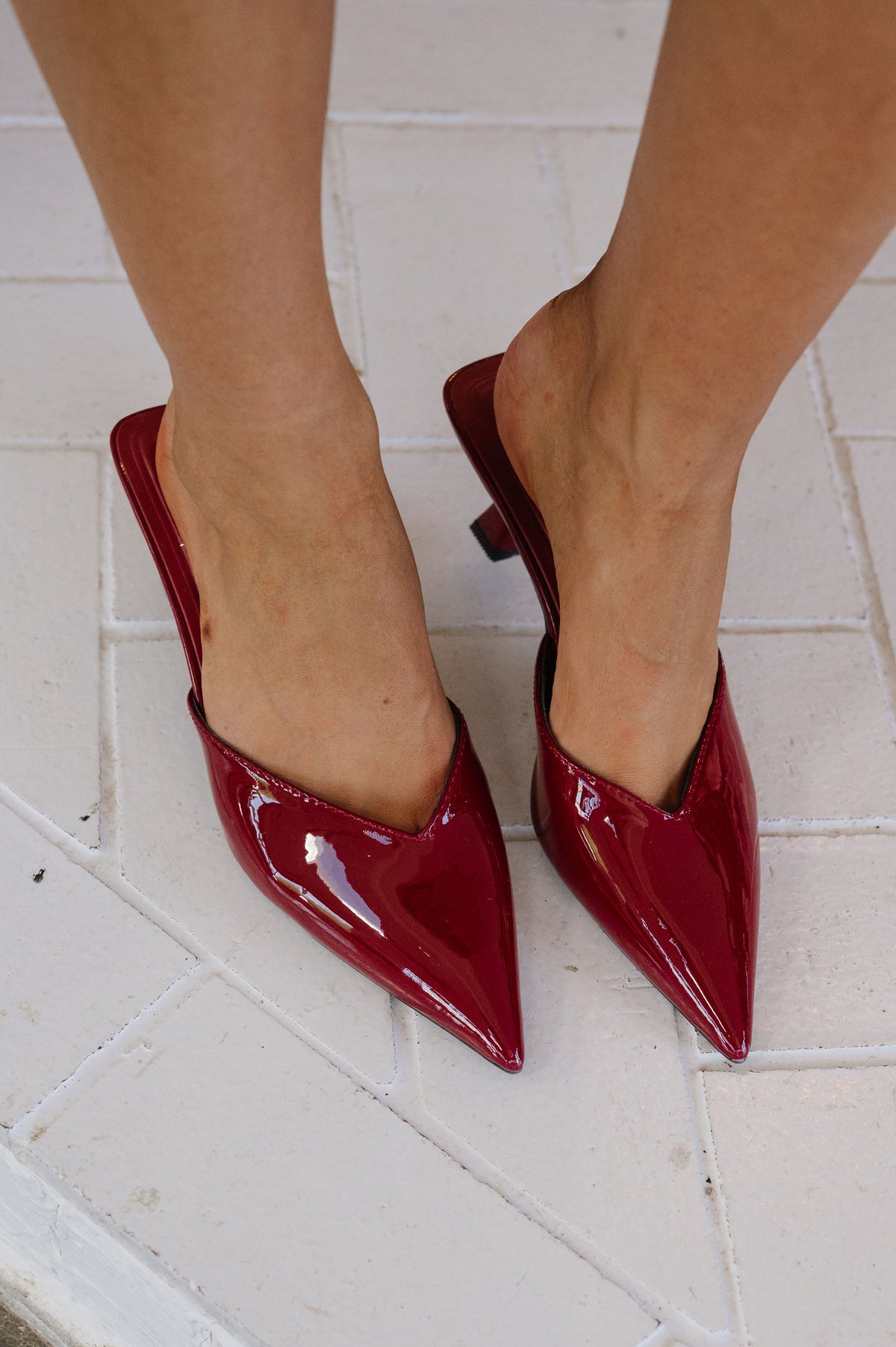 Morley Patent Heels-Cherry