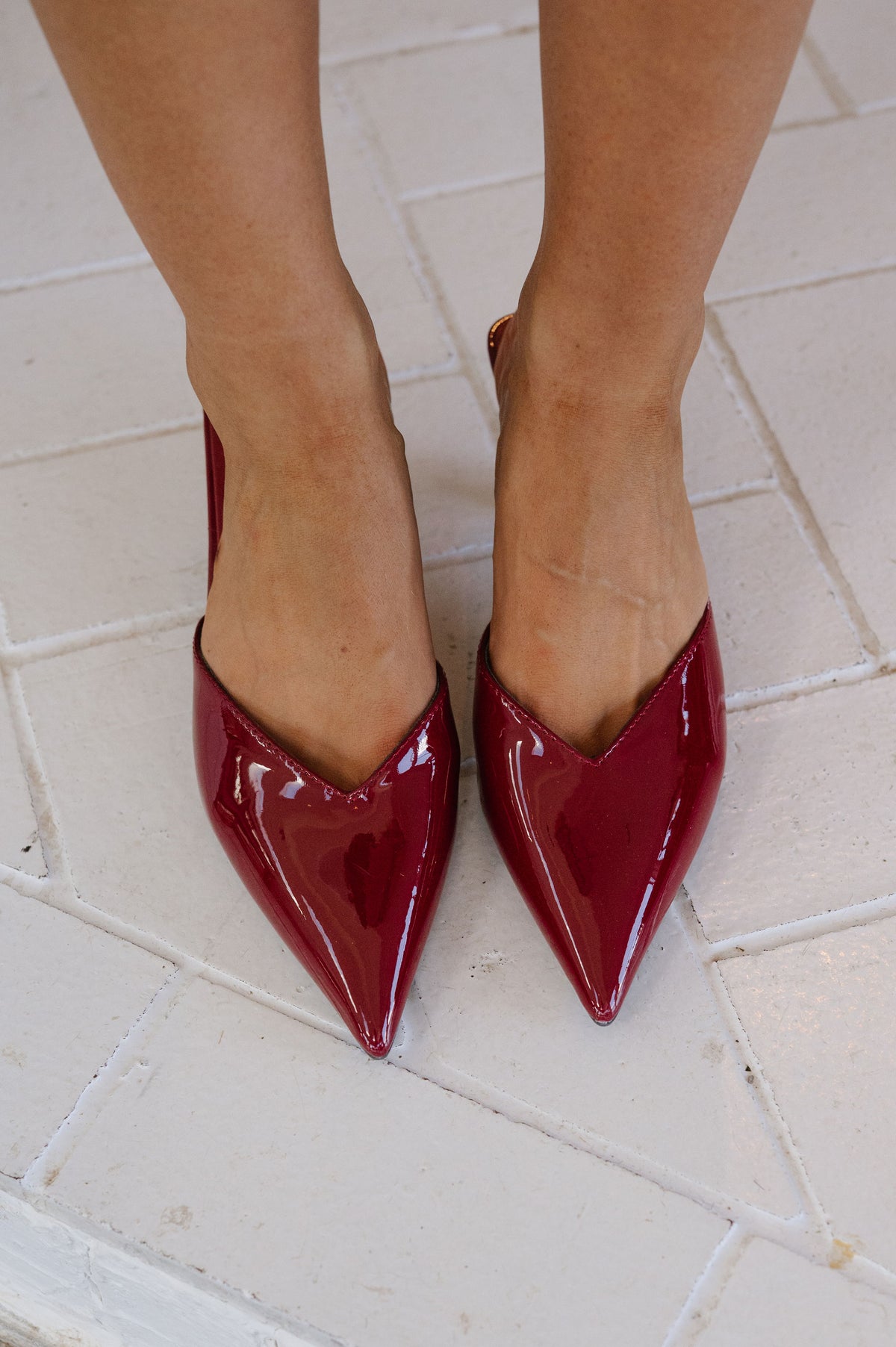 Morley Patent Heels-Cherry