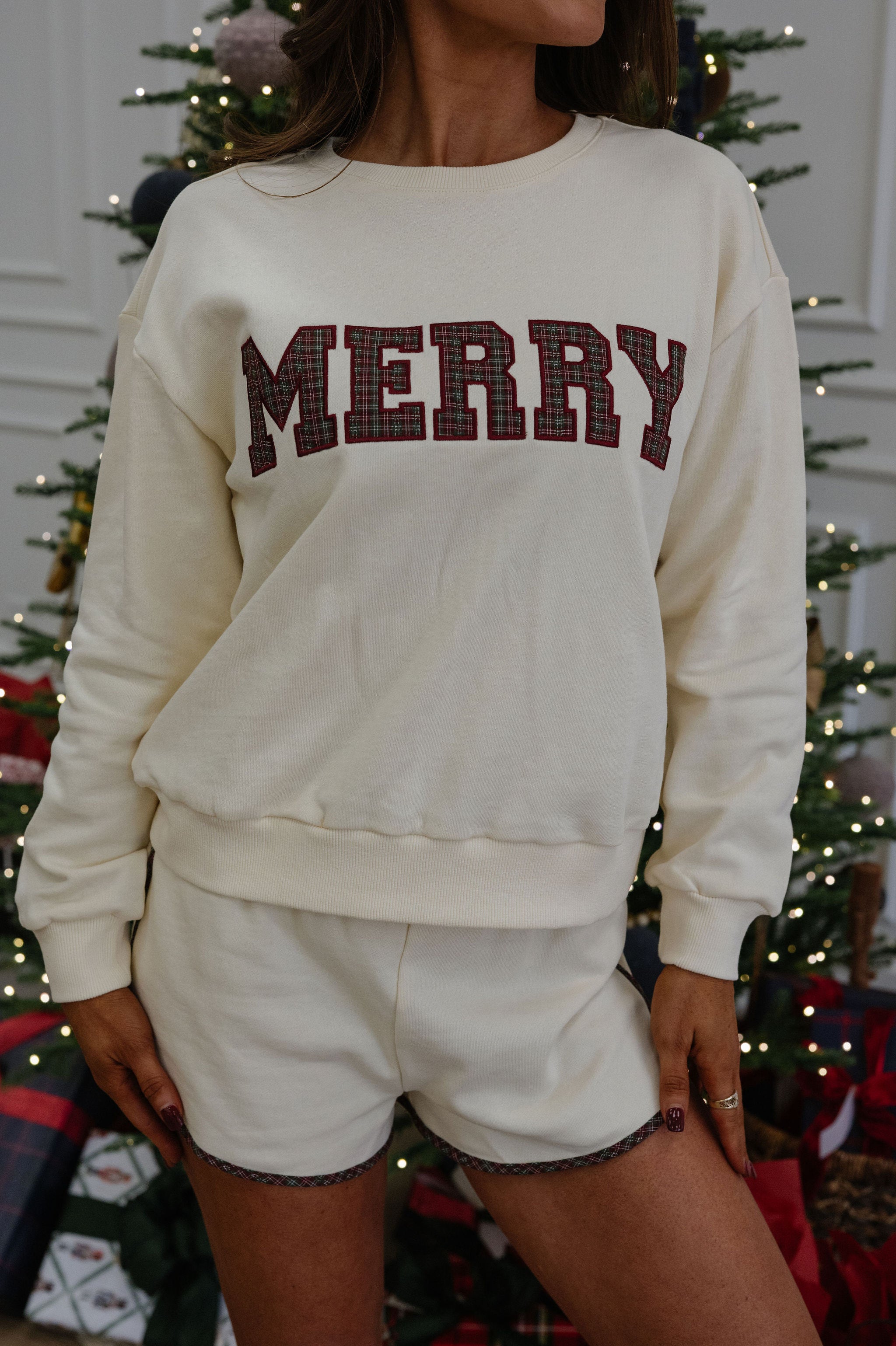 "Merry" Shorts Set-Cream