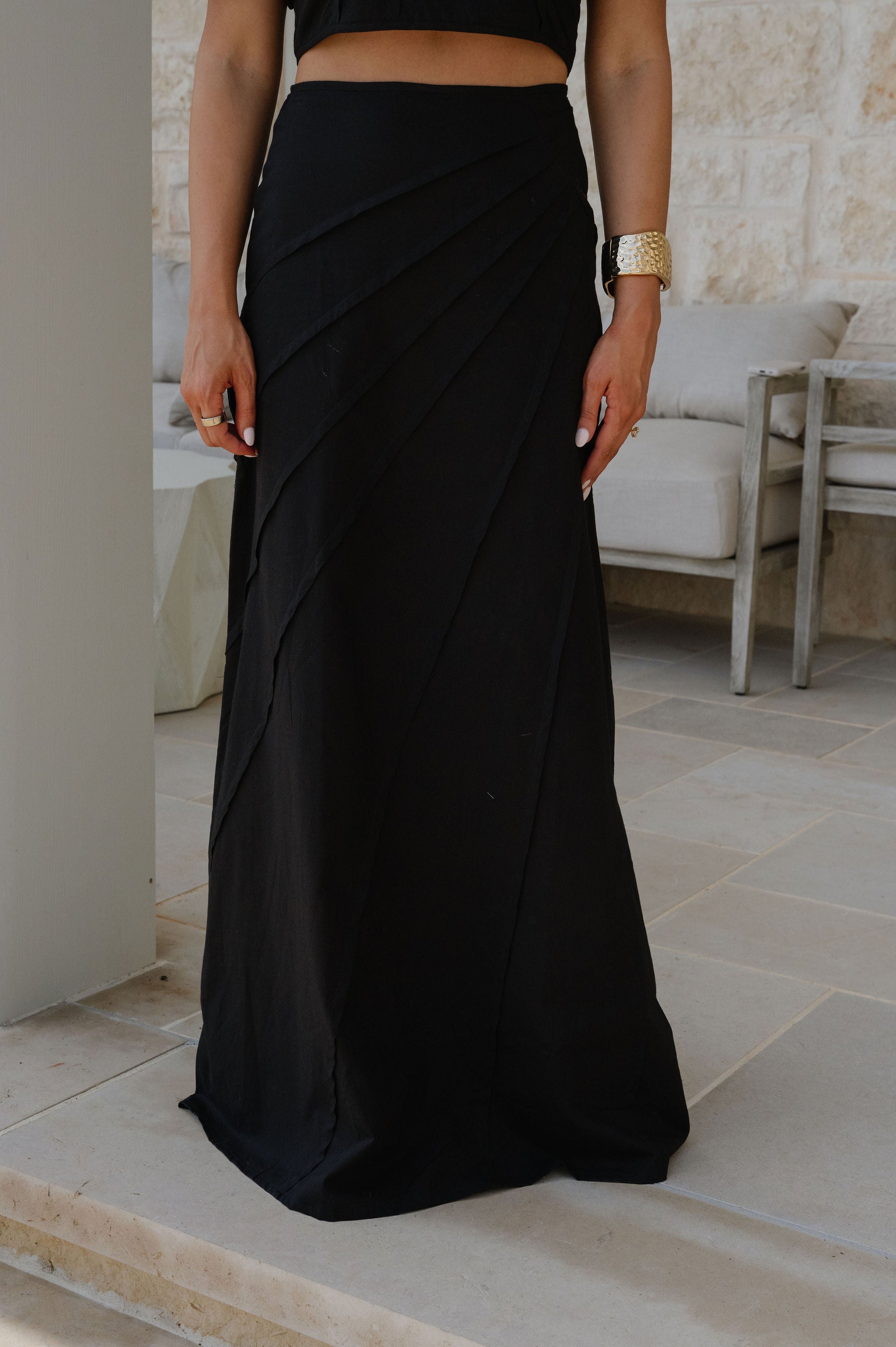 Palmer Maxi Skirt Set-Black