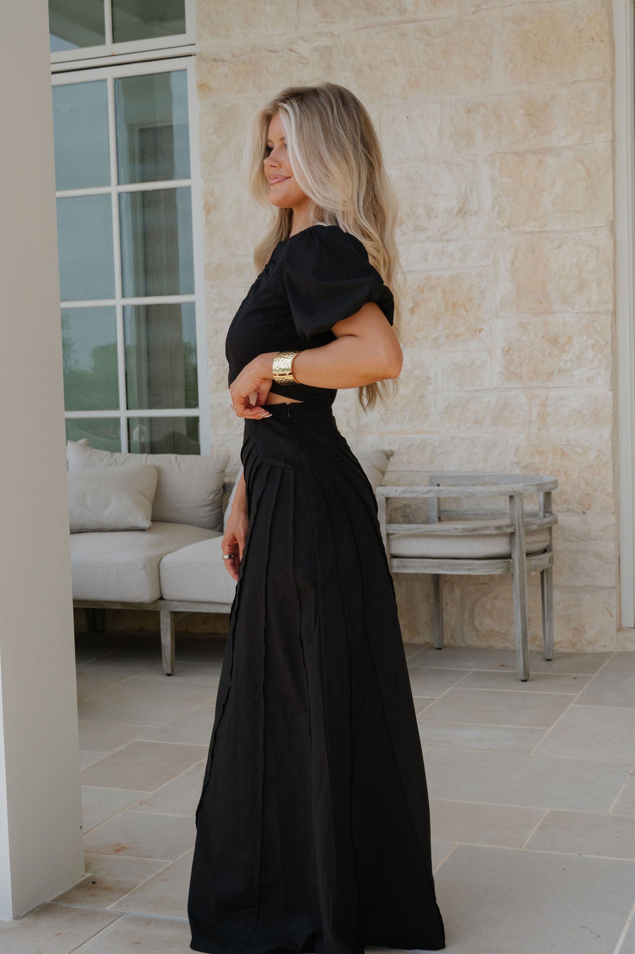 Palmer Maxi Skirt Set-Black