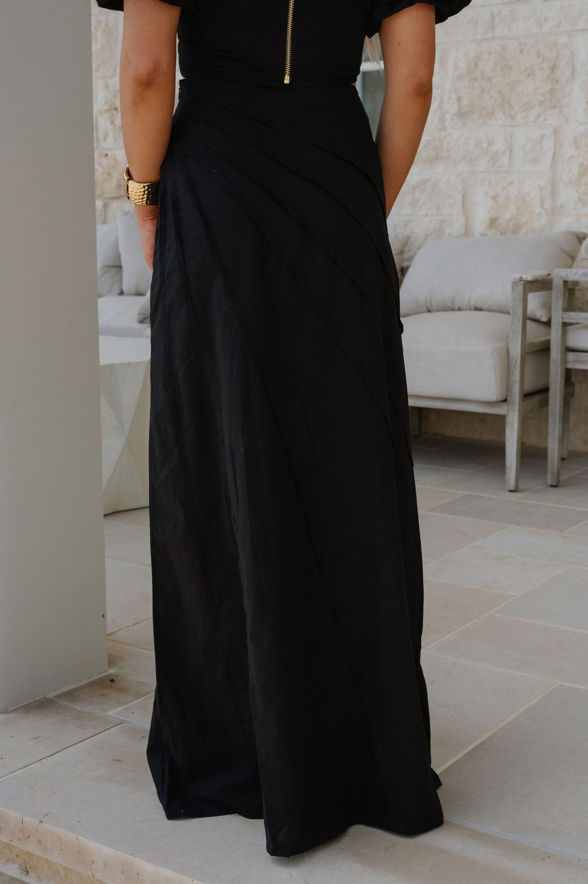 Palmer Maxi Skirt Set-Black