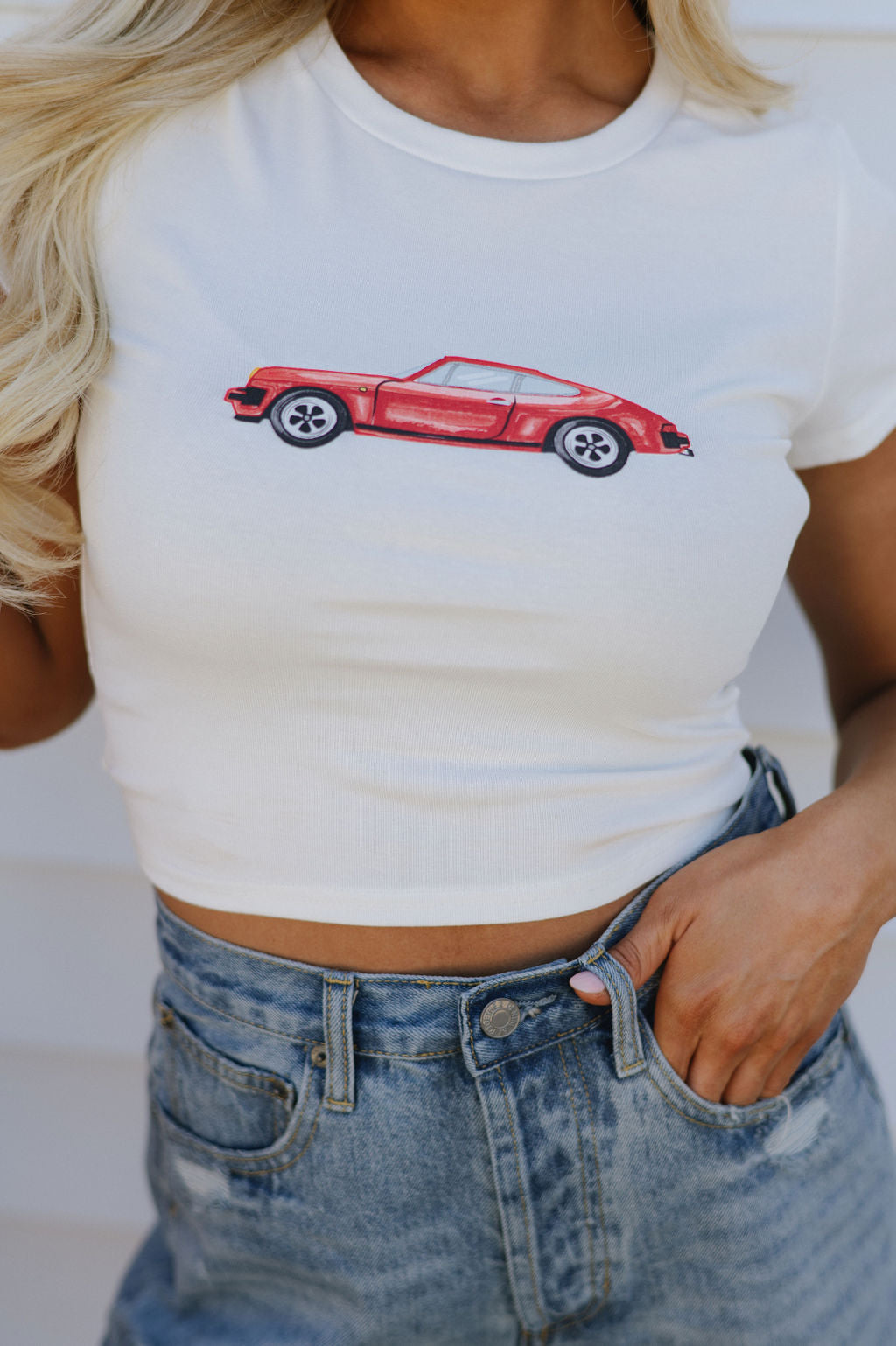 Vintage Car Tee-White