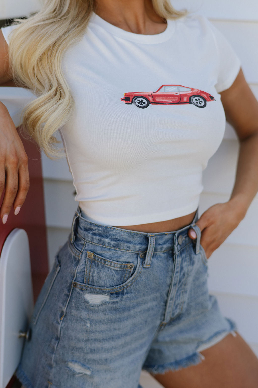 Vintage Car Tee-White