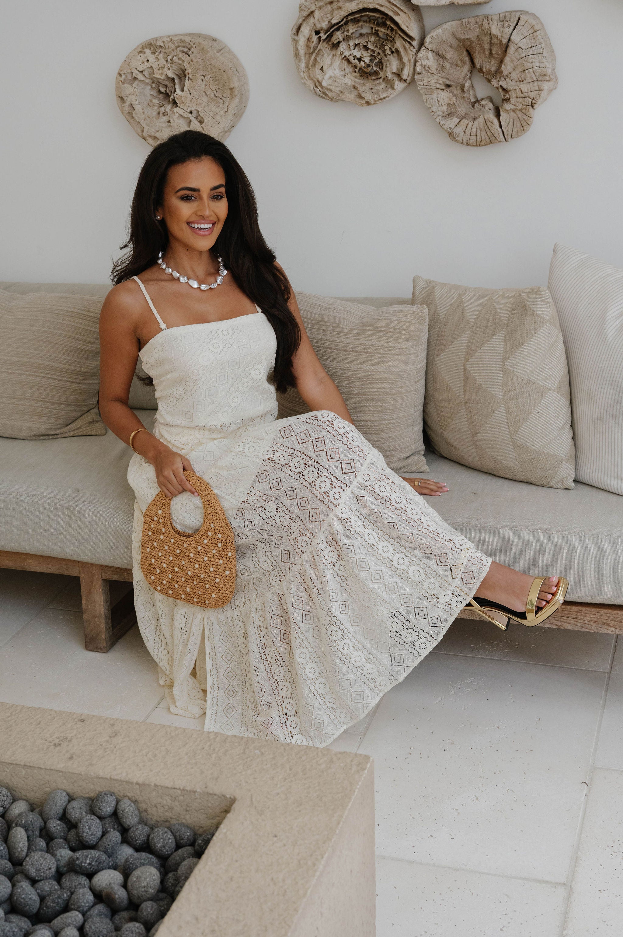 Quinn Tiered Skirt Set-Cream