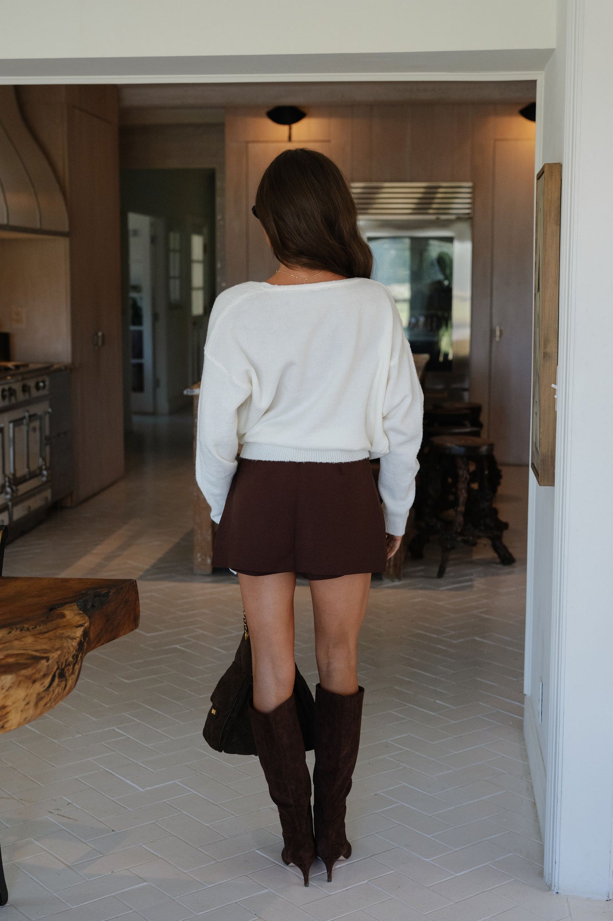 Eva Wrap Knit Sweater-Ivory