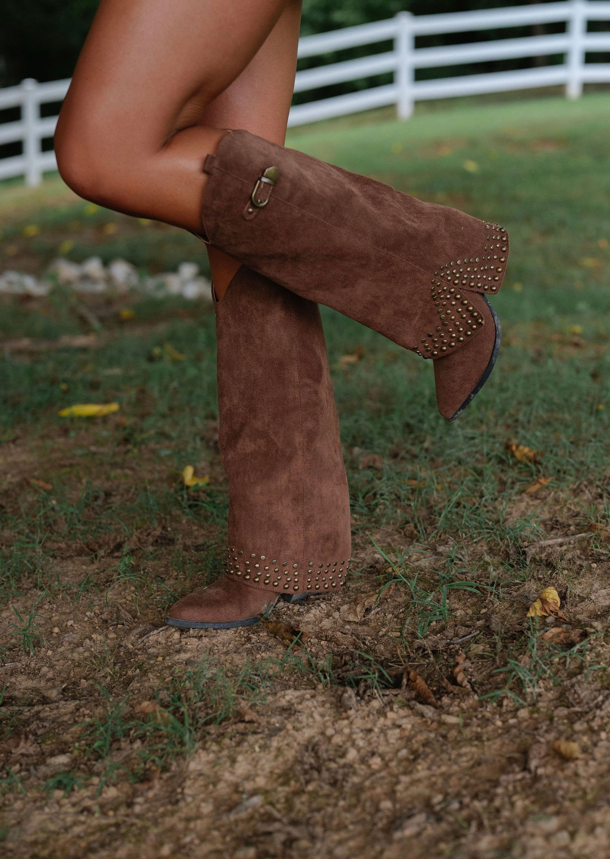 Lucy Western Boots-Dark Brown