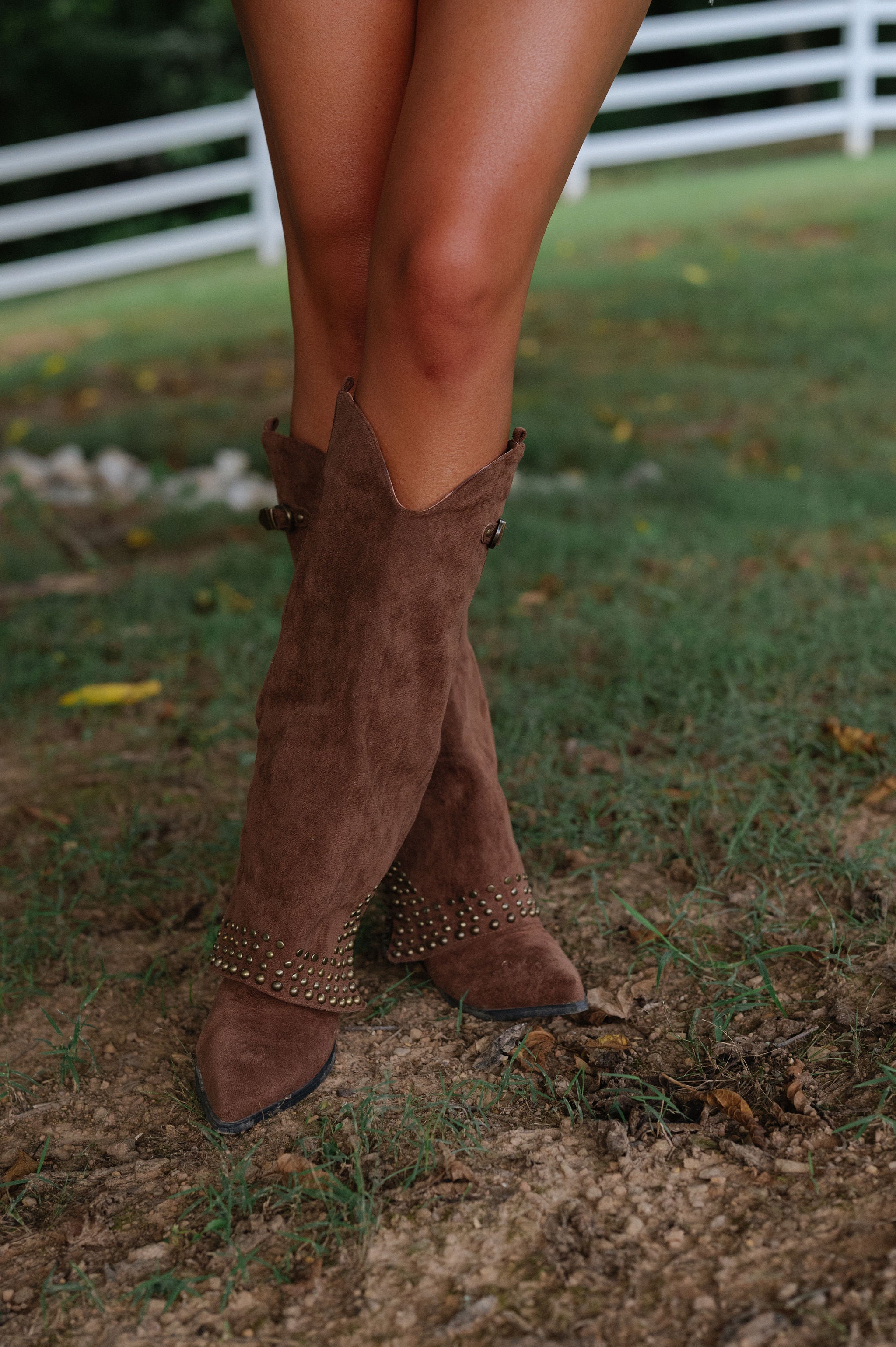 Lucy Western Boots-Dark Brown
