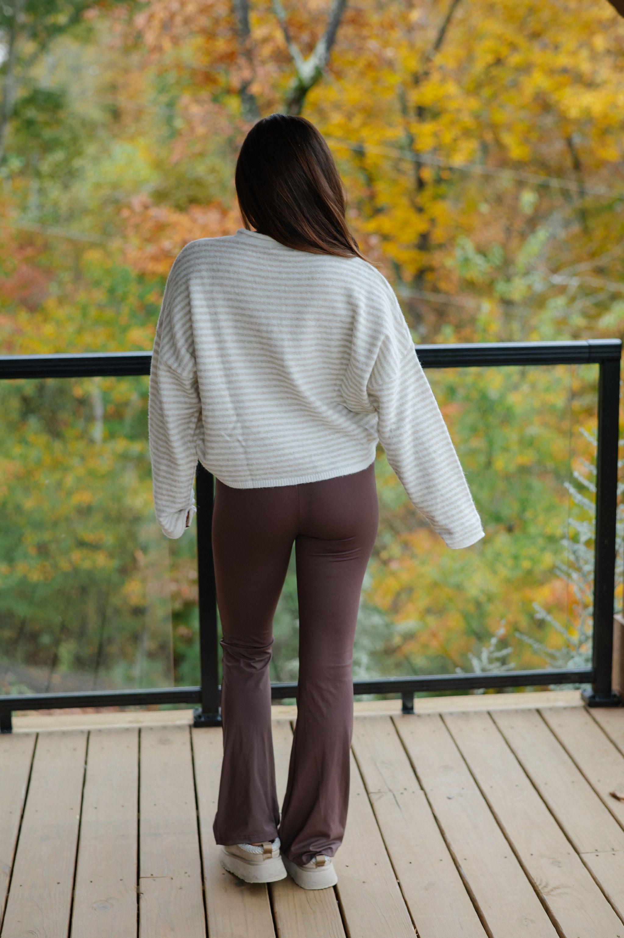 Mallory Mini Striped Cardigan- Cream