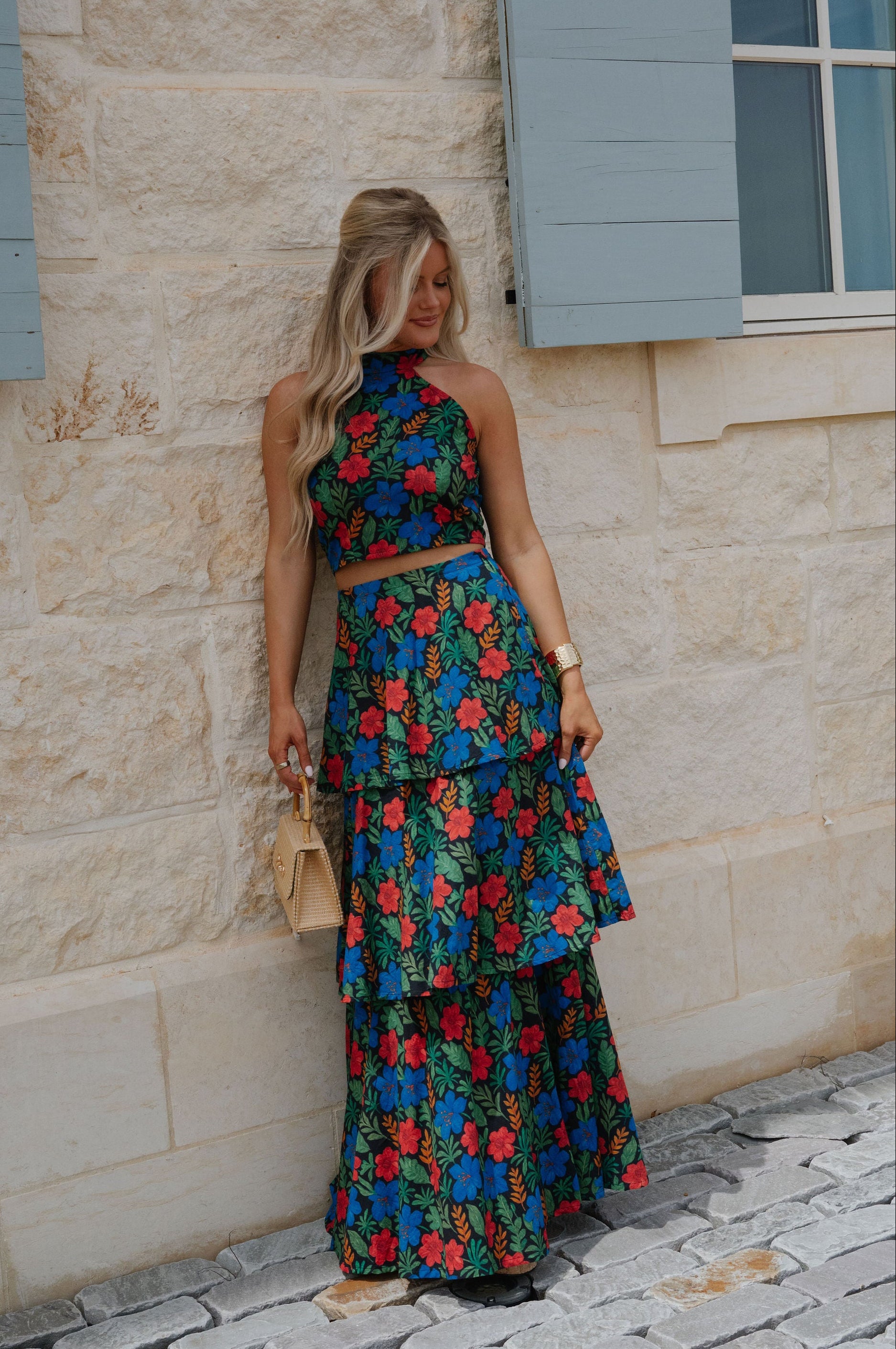 Kai Ruffle Skirt Set-Floral