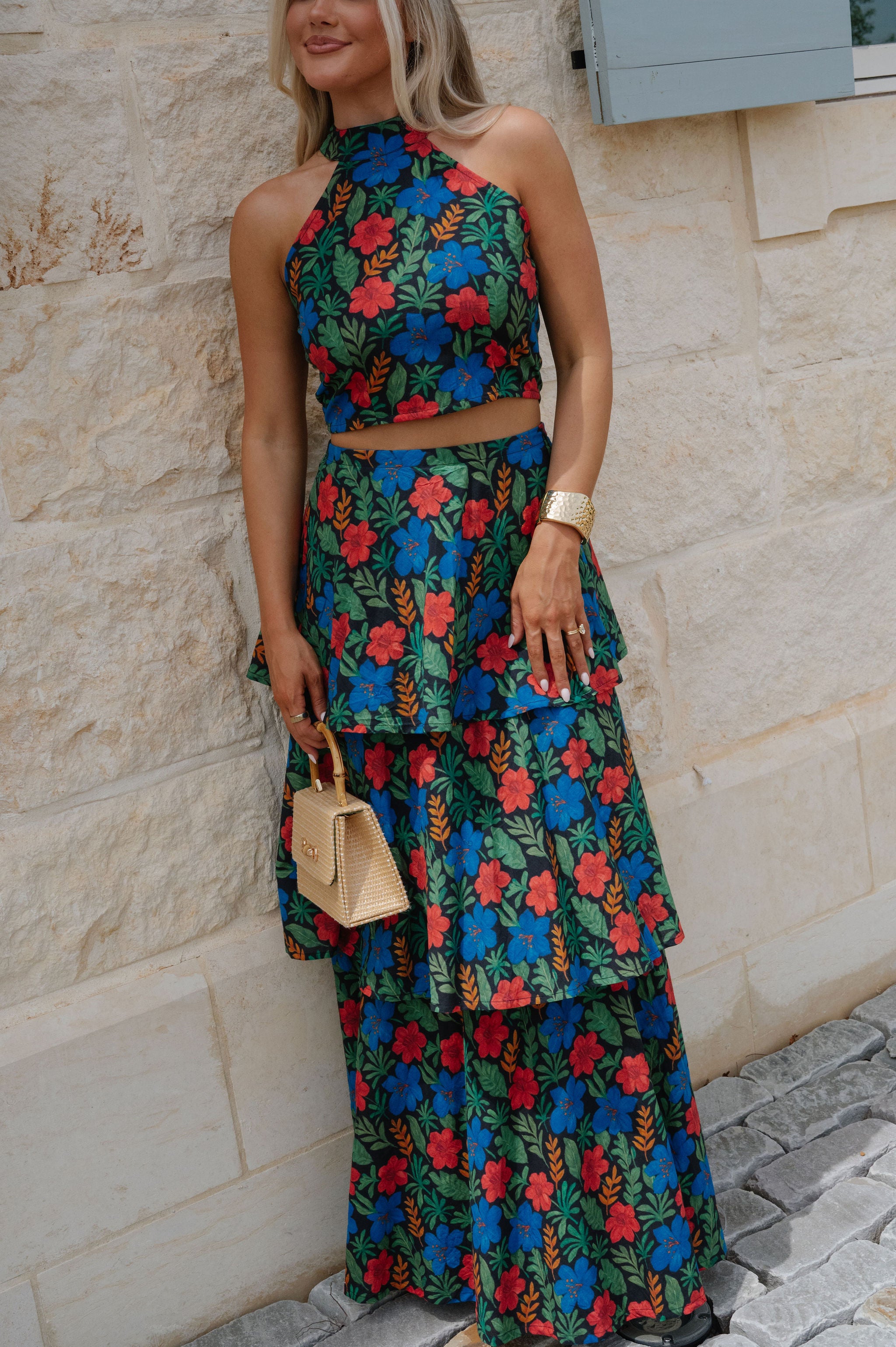 Kai Ruffle Skirt Set-Floral