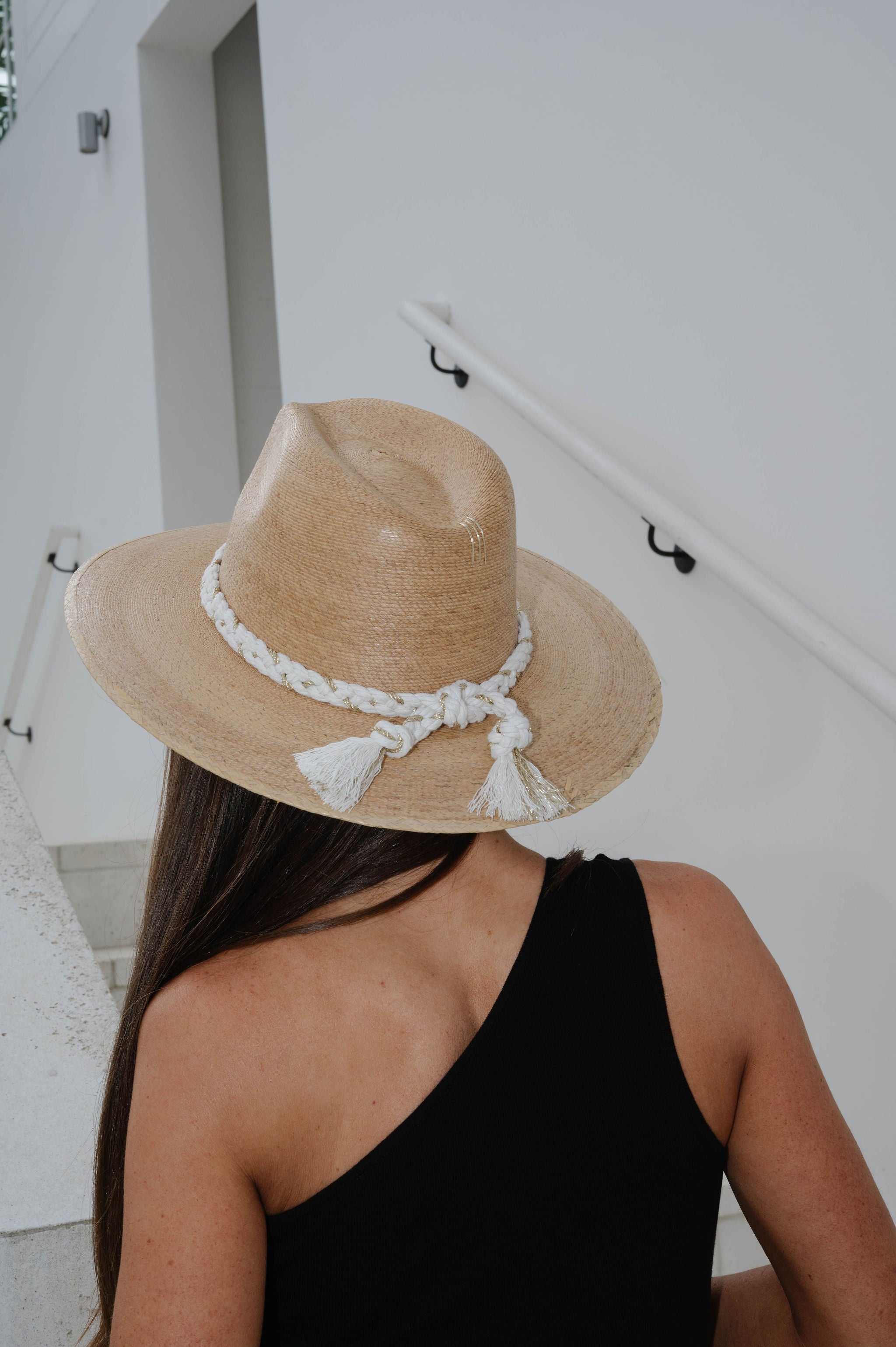 Natural Palm Hat-Cream/Gold