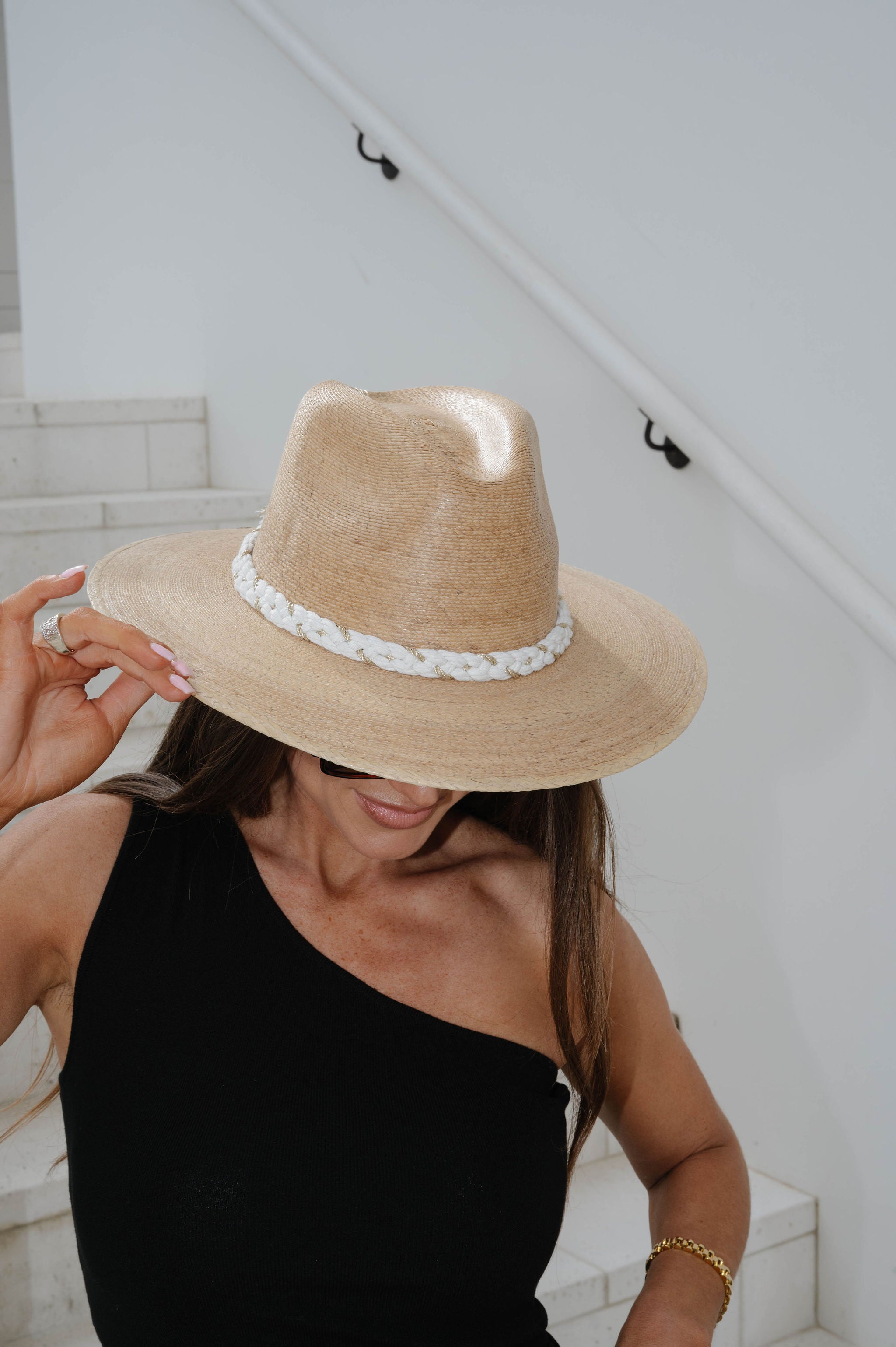 Natural Palm Hat-Cream/Gold