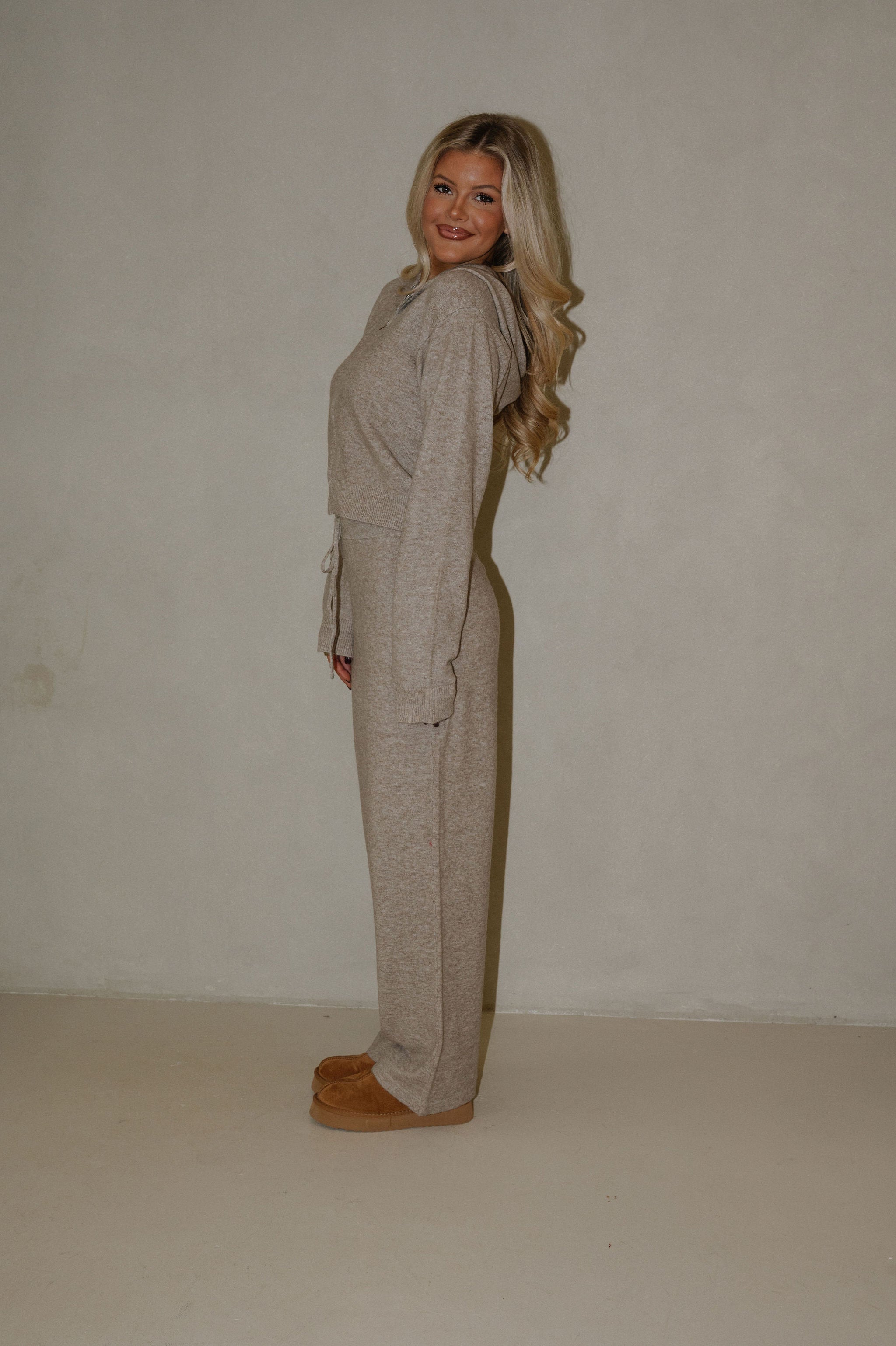 Zoe Sweater Pants Set-Taupe